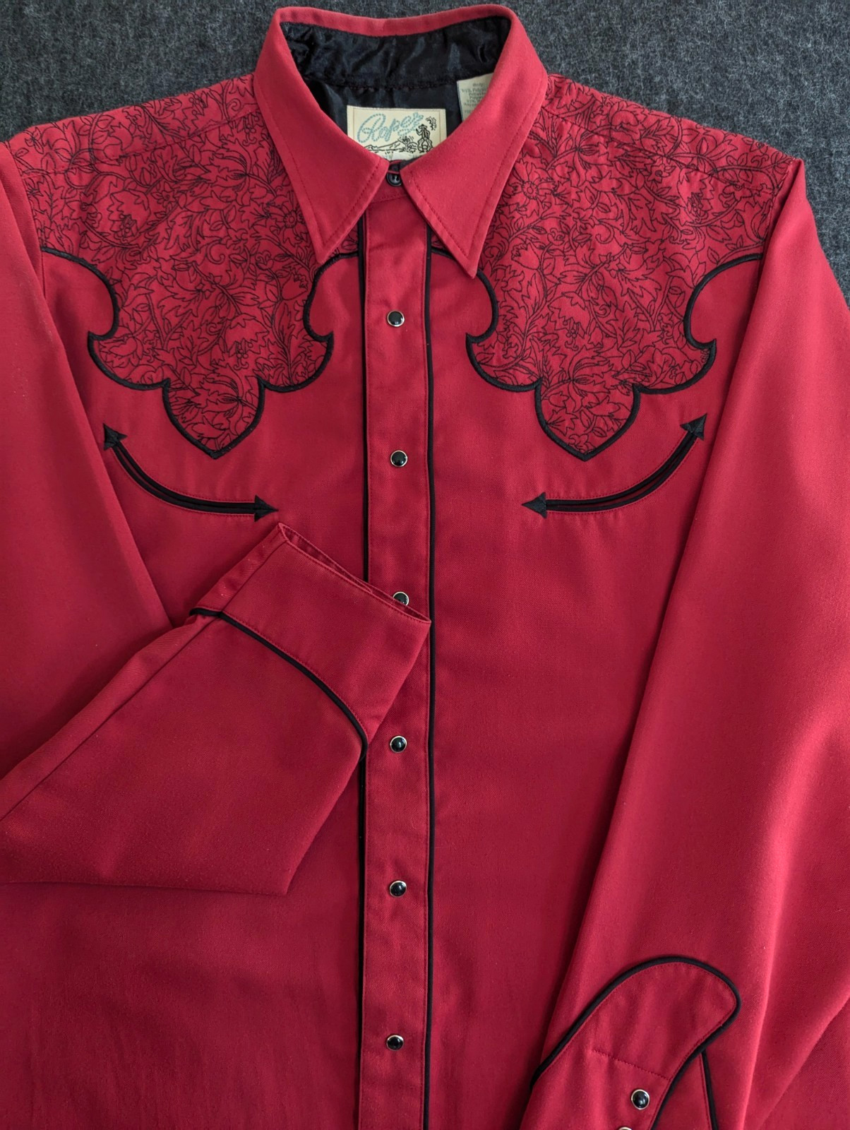 VTG 80s 90s Roper Classic Western Embroidered Studded Pearl Snap Shirt Size L