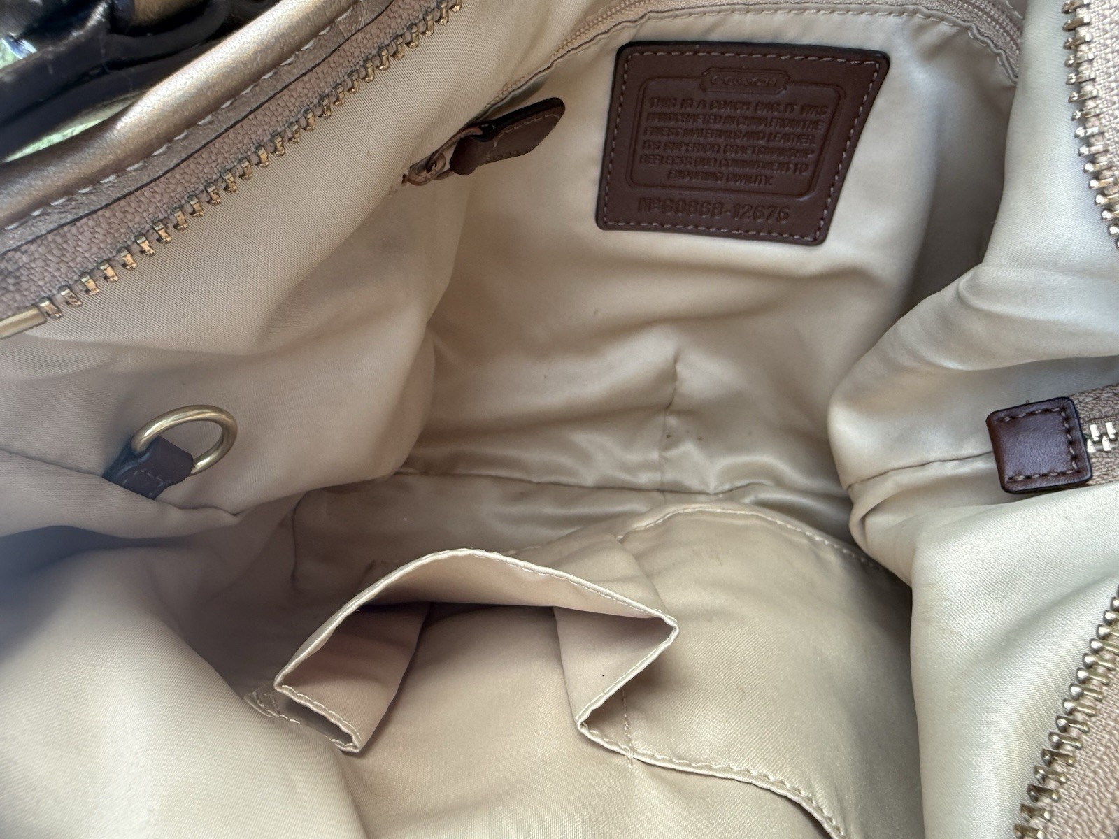 Vintage Y2K Coach Metallic Khaki Shoulder Soho Boho Shoulder Bag