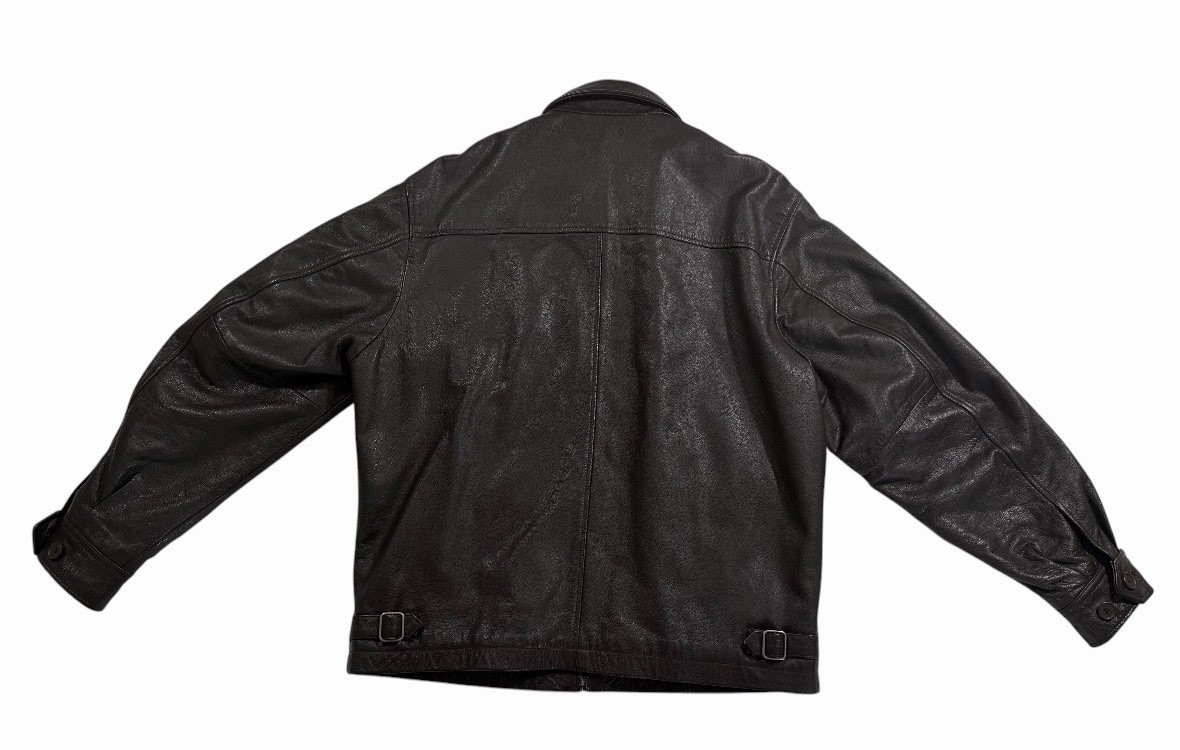 Vintage GAP Leather Jacket Men M Brown Genuine Leather Quilted Liner Y2K Mar2000