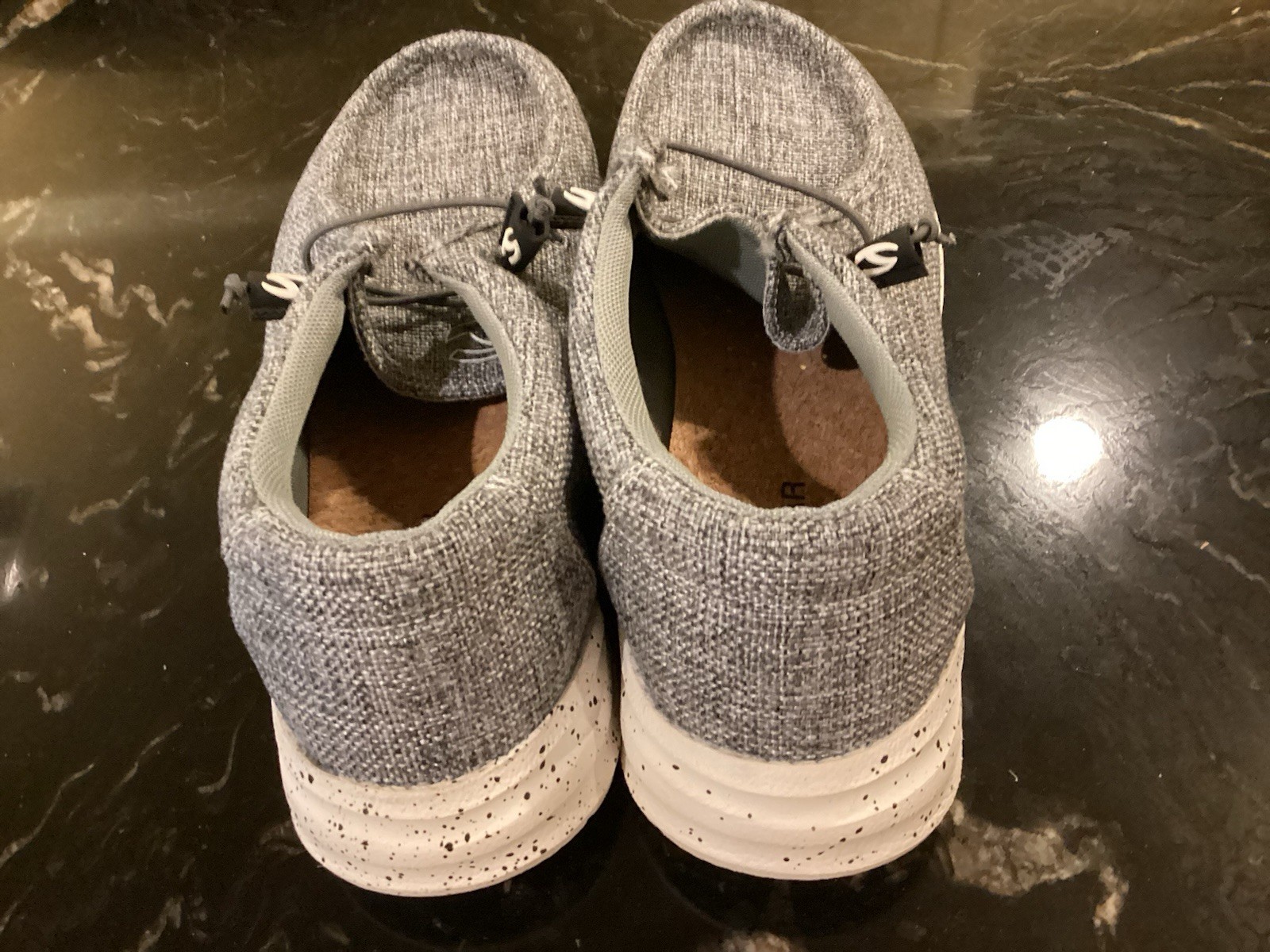 HOBIBEAR Wide Toe Barefoot Shoes Slip-on Gray Knitted Fabric Upper Mens Sz 12