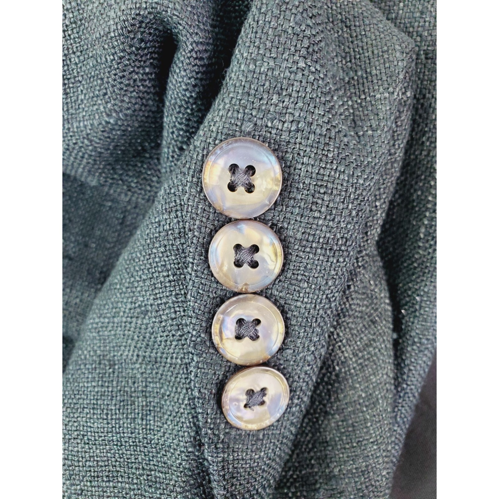 Ira Michael Savannah Men’s Black Linen Blazer 44R Shell Buttons