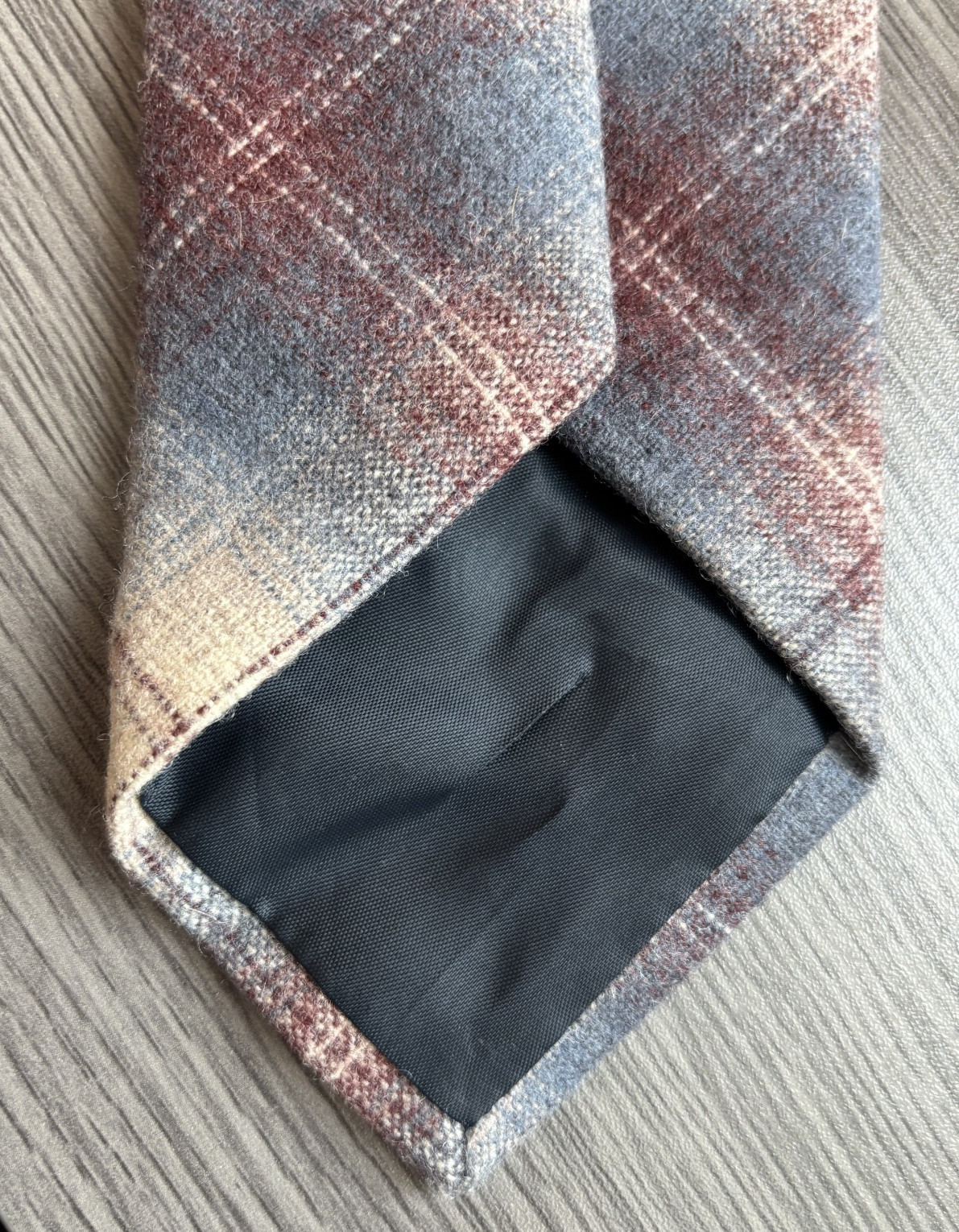 Pendleton Neck Tie Virgin Wool Plaid Checks 55in x 3-1/8in Blue Maroon Beige