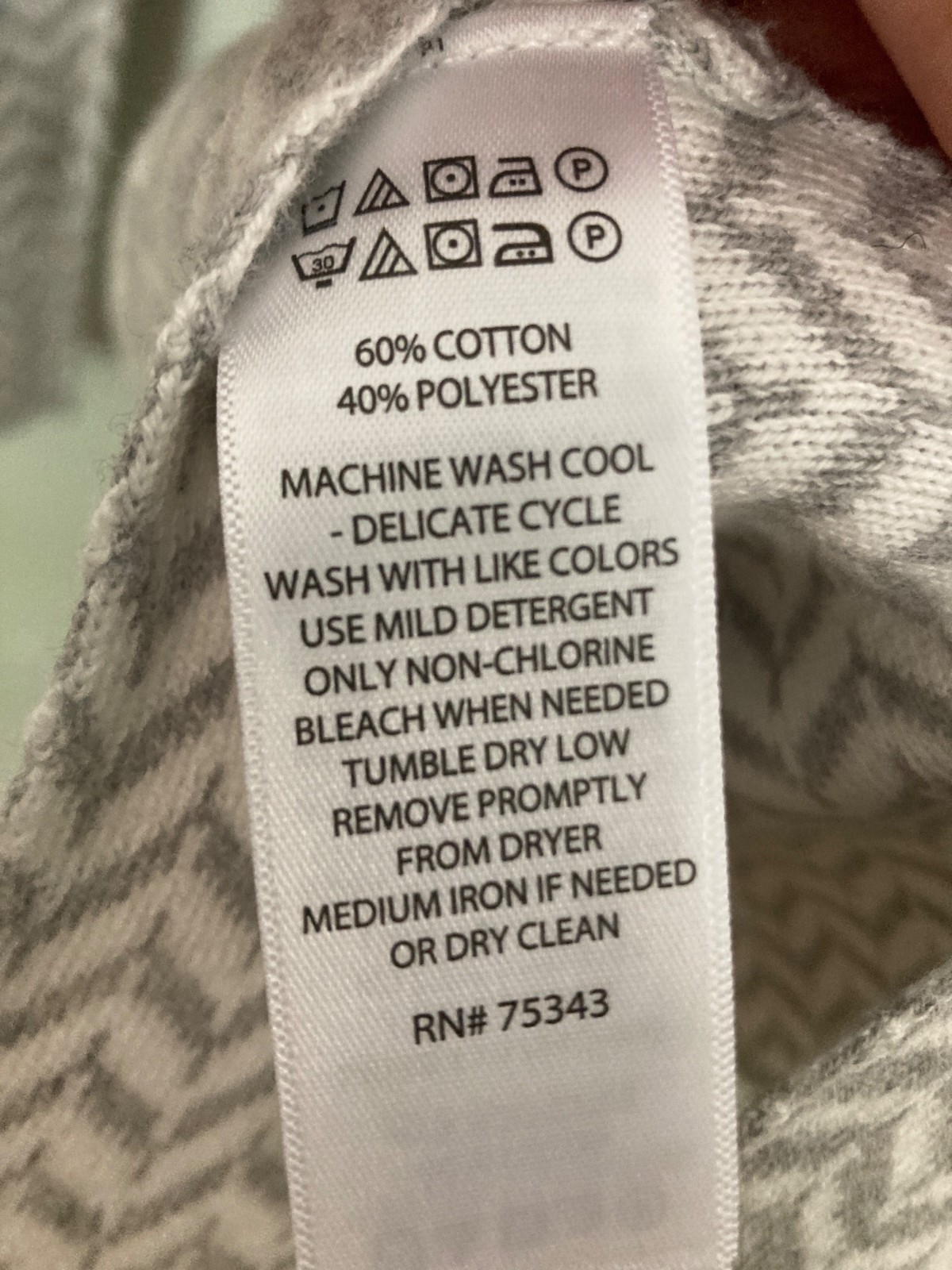 Aspen High Neck Sweater, Grey and White Chevron pattern Cozy Chic