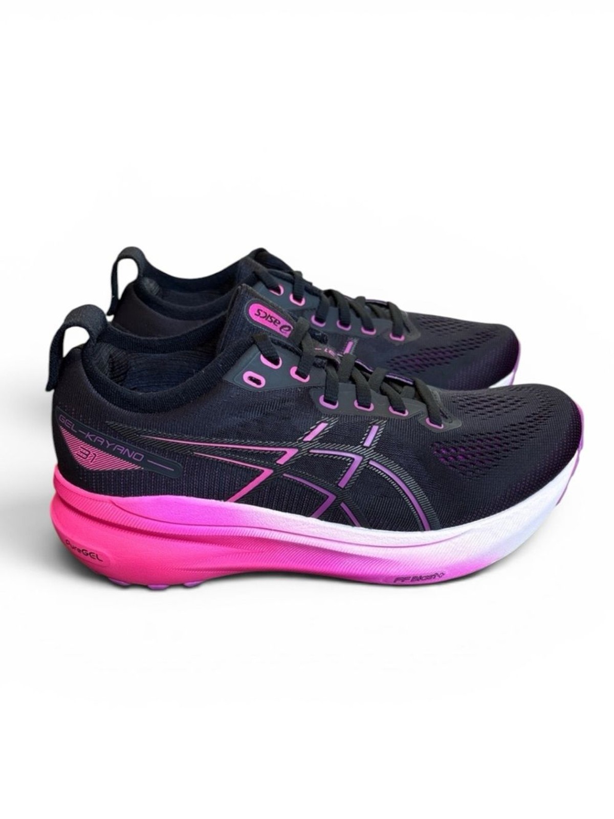 Asics GEL-KAYANO 31 Running Shoes Women’s 7W WIDE Black/Magenta READ