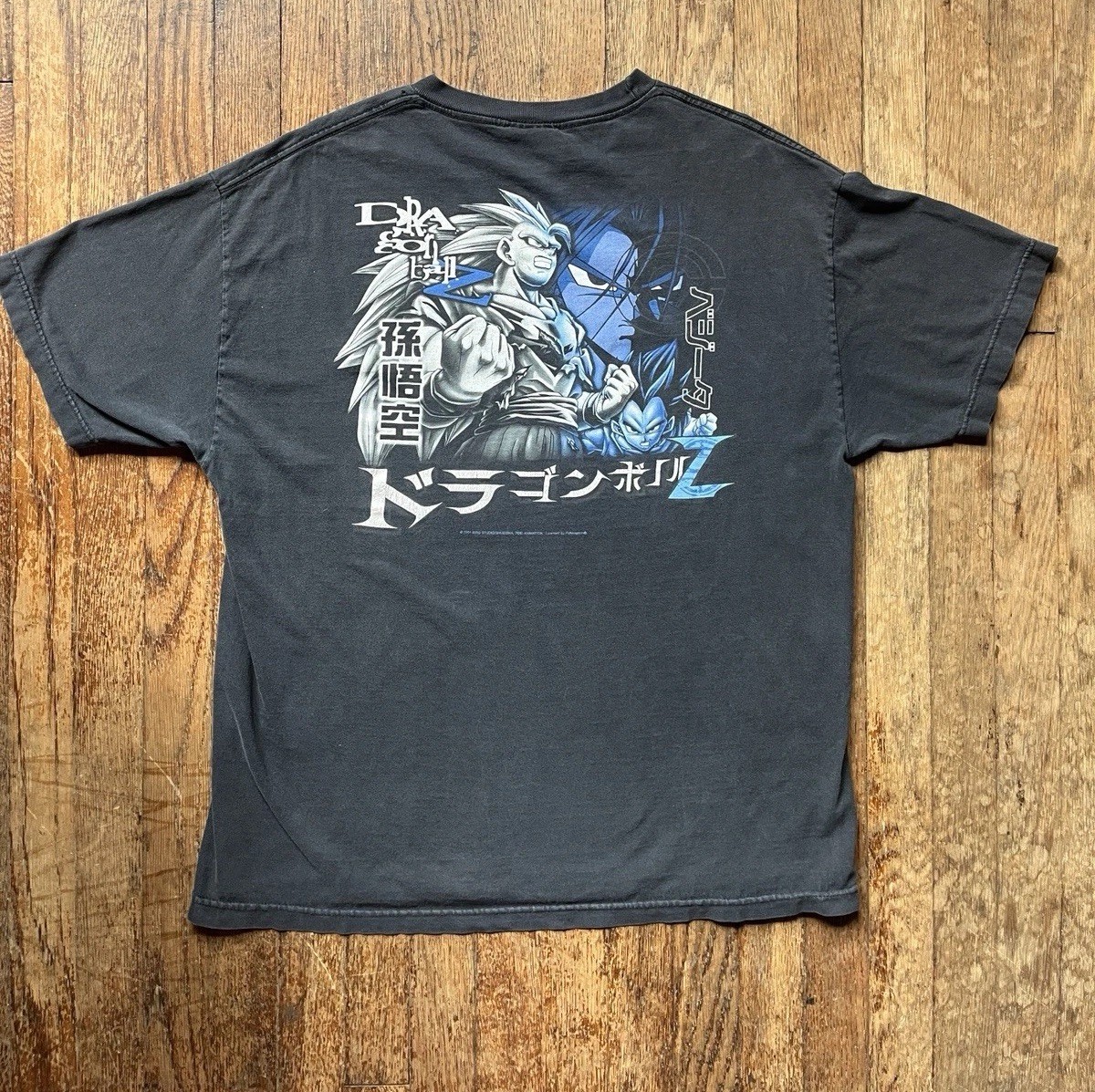 2001 Dragon Ball Z Goku Vegeta Trunks graphic Mens L Black Crew Neck Tee