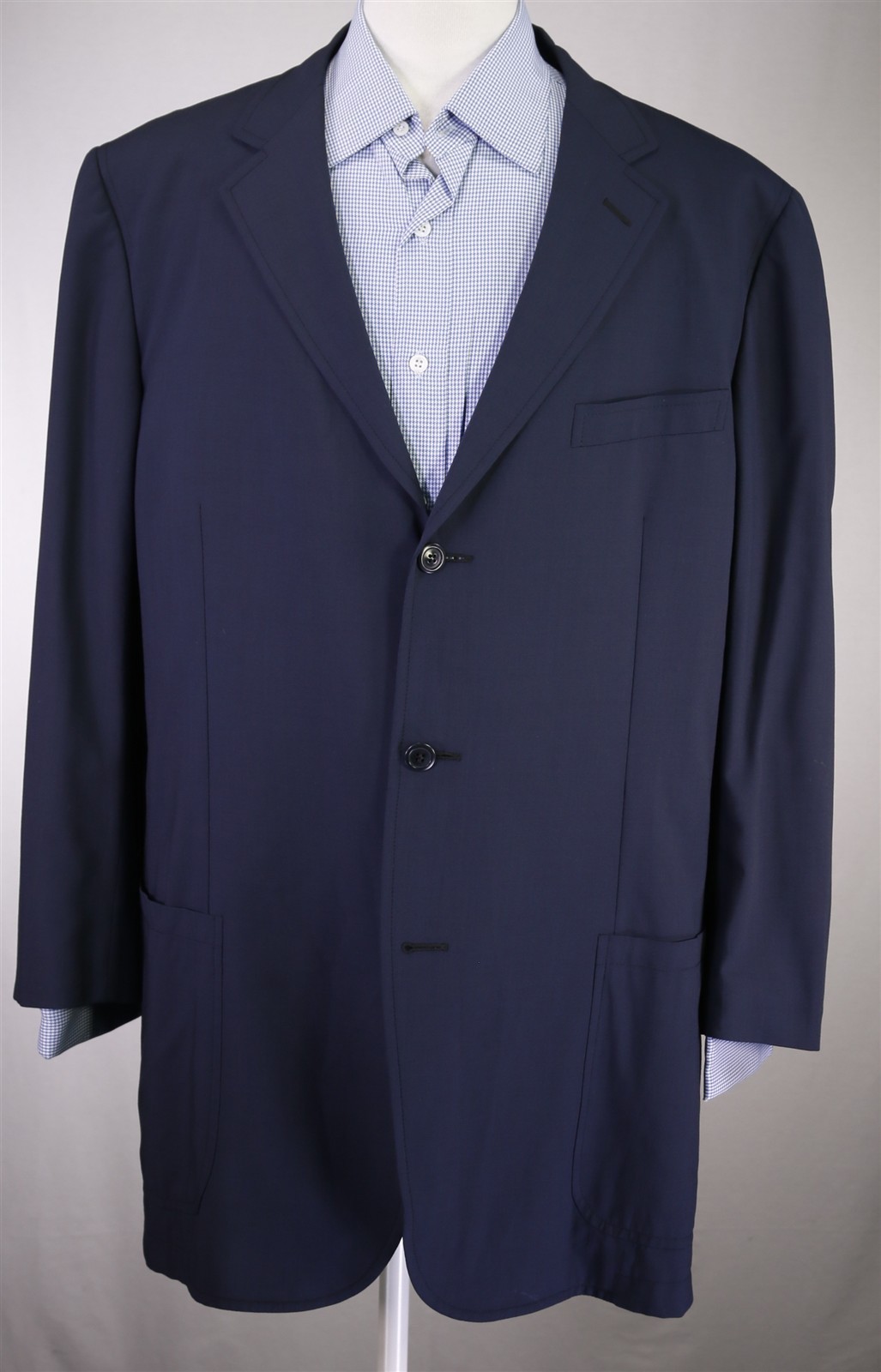 Ermenegildo Zegna Navy Blue Wool Stretch Patch Pocket Travel Blazer 46R
