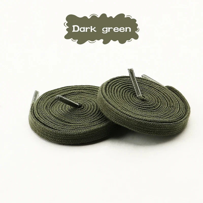 0.8cm Classic Cotton Shoelaces for Sneakers Canva Shoes Solid-Color Flat Laces N