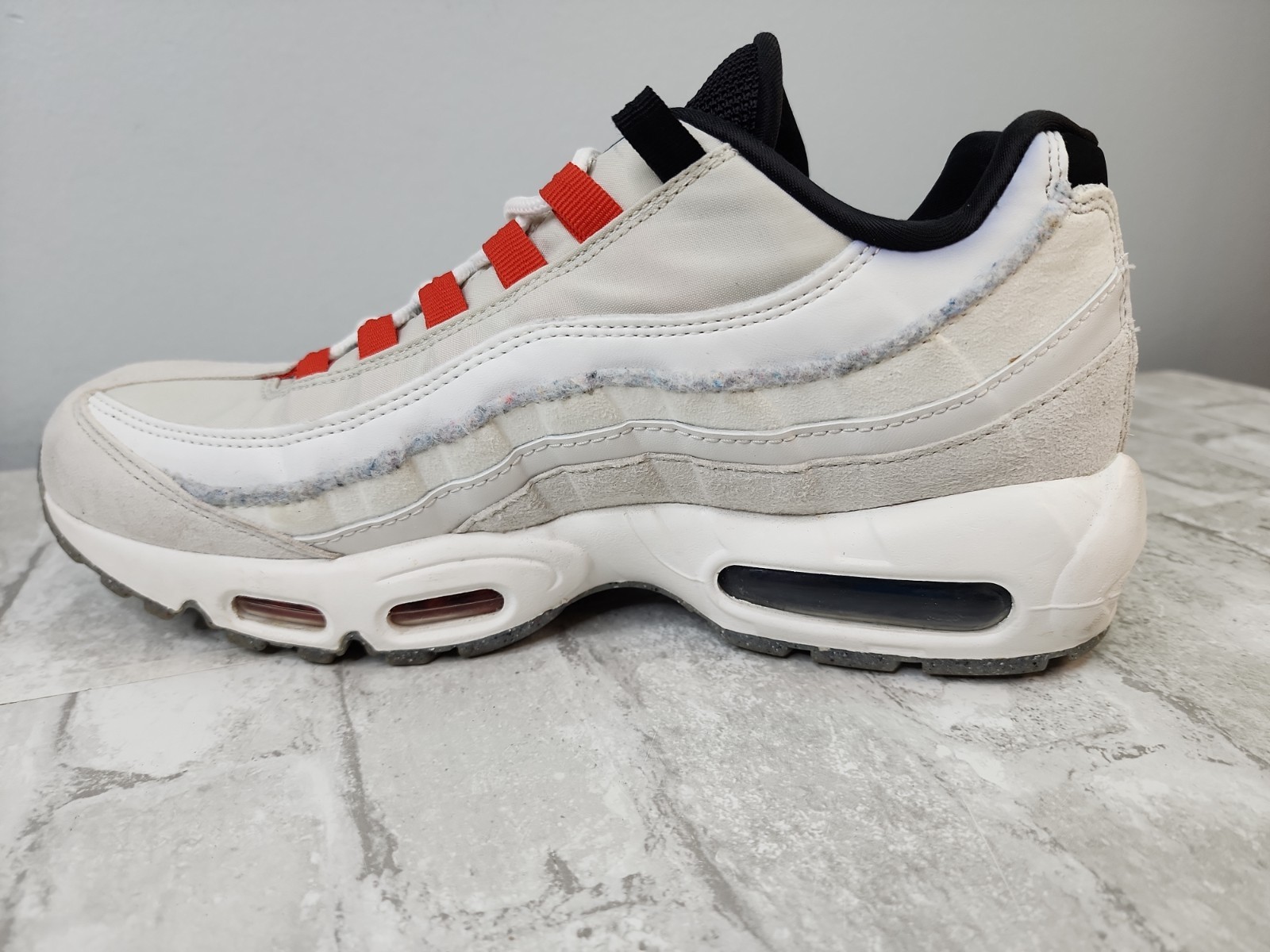 Nike Air Max 95 SE Double Swoosh Light Bone Habanero Red Mens Sz 9.5 DQ0268-002