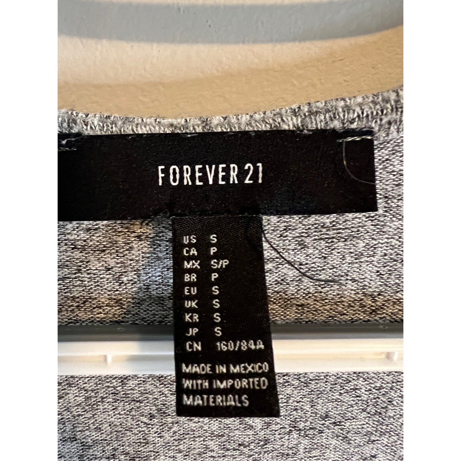 Forever 21 Womens Grey Marl Open Front Longline Duster Cardigan Sweater Small