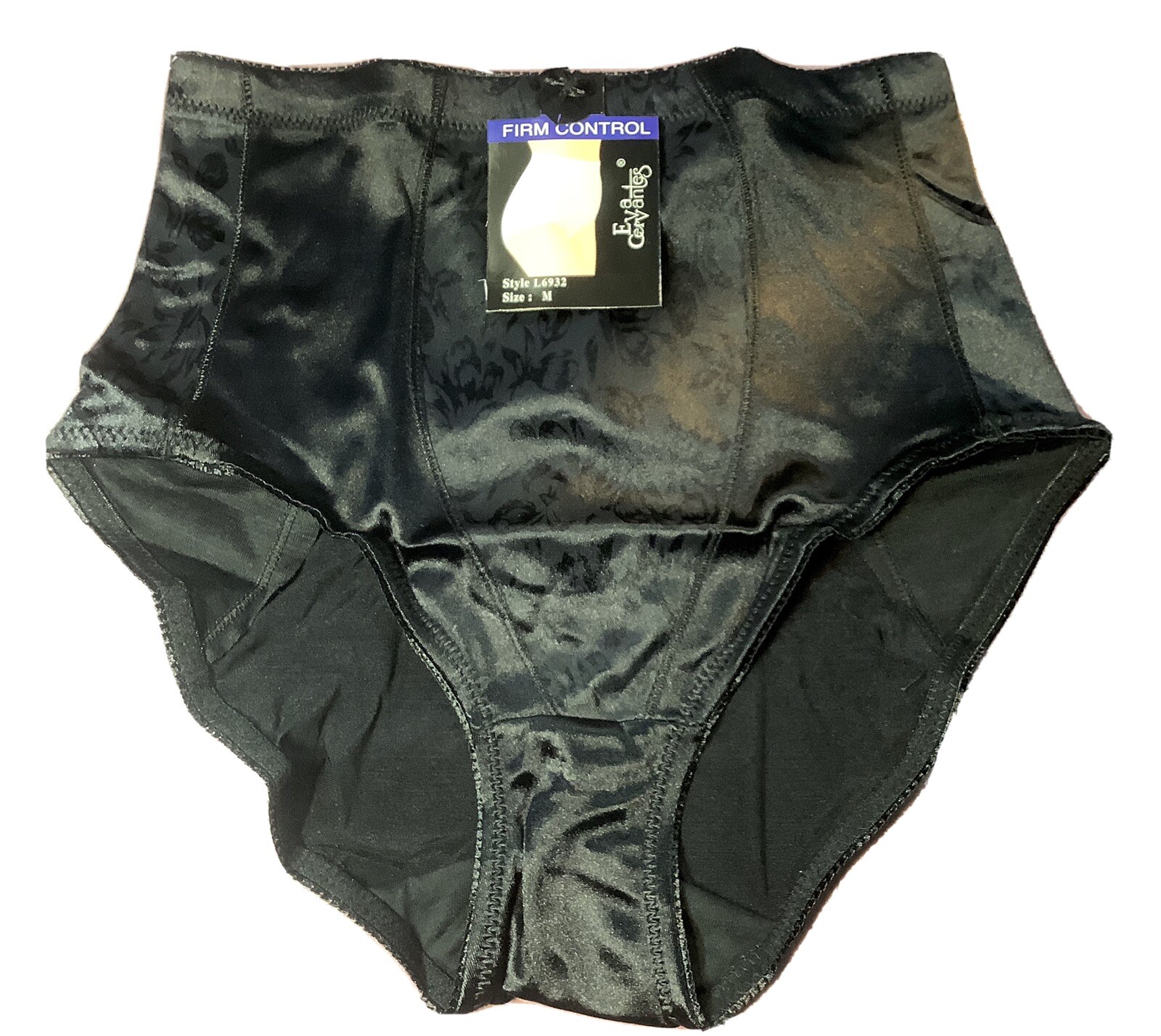 Women Control Panties Briefs EVA CERVANTES XL Black SturdySatin AppearanceGlossy