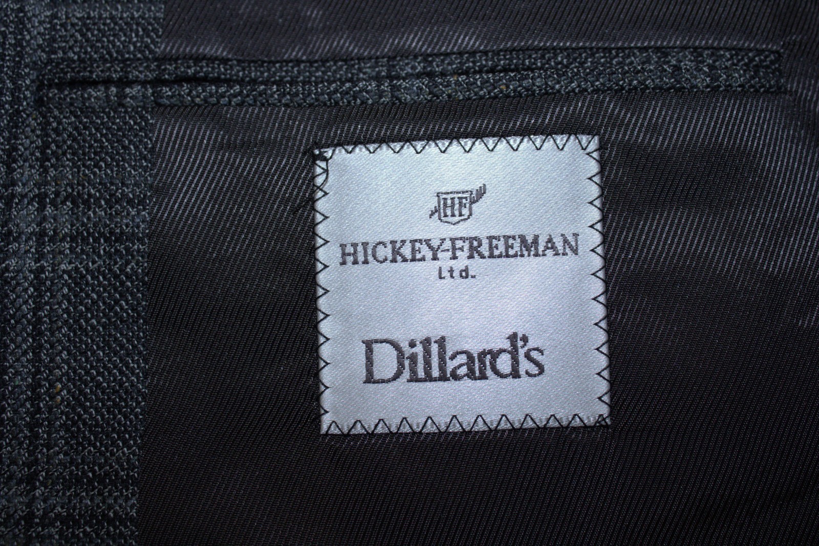 Hickey Freeman Blazer Mens 48R Charcoal Plaid Silk Worsted Wool 2 Button 1 Vent