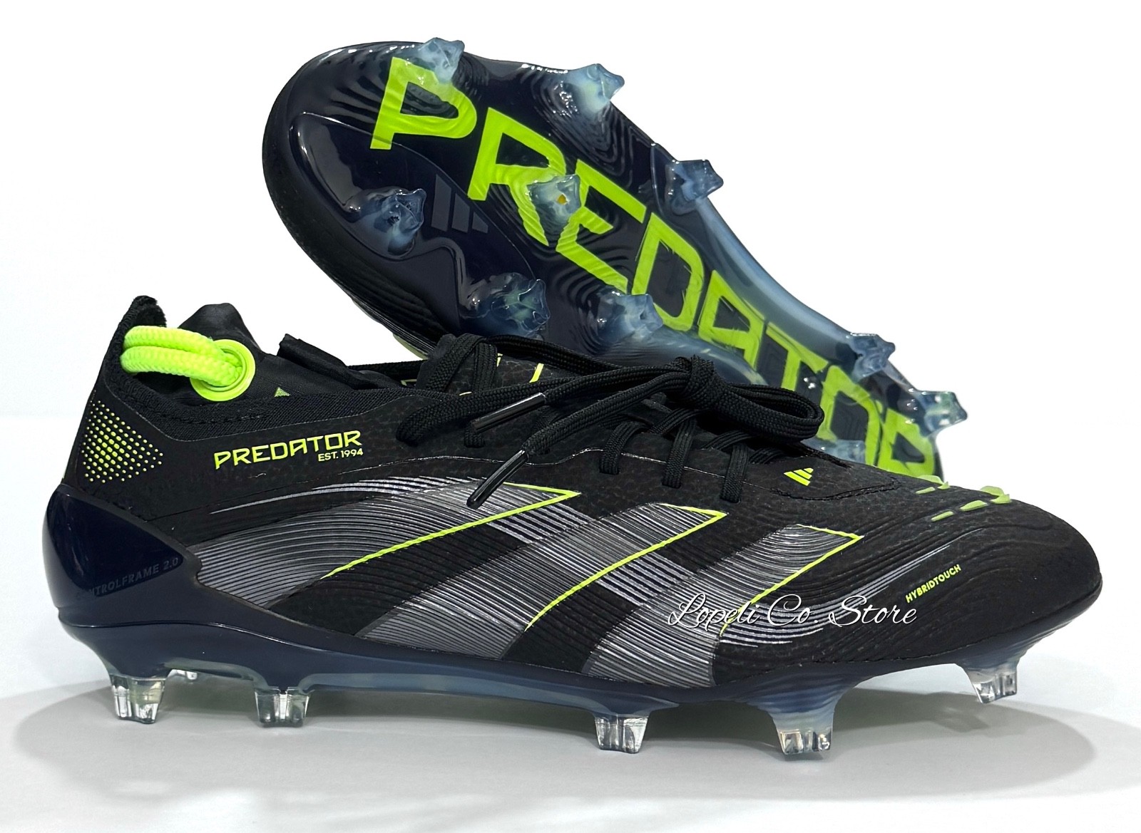 Adidas Predator Elite FG Electric Stealth Black Cleats JI1085 Mens 6.5 – 11.5