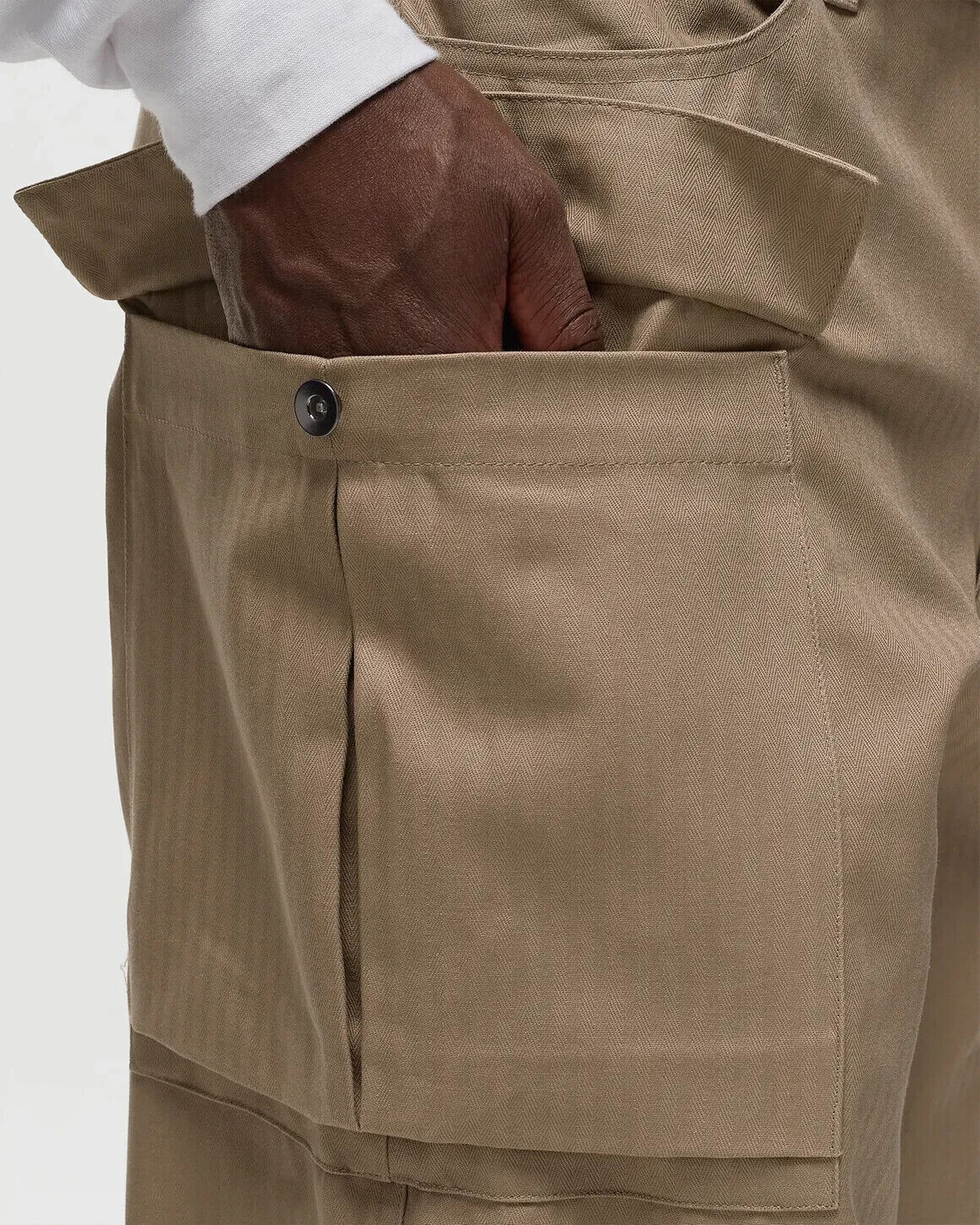 Nike Life Mens Khaki Cargo Pants Size 32 Zip Fly Button Up Relaxed FJ0323 247