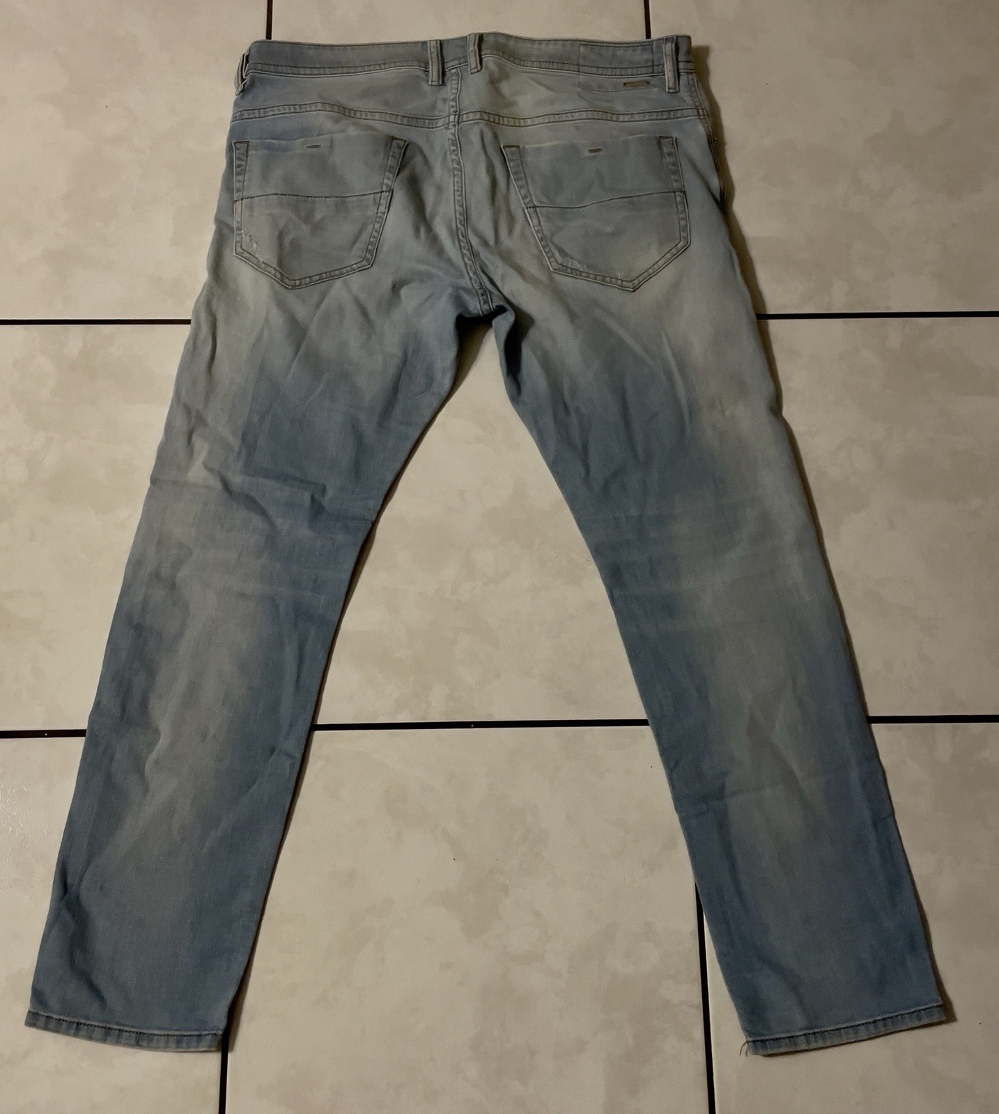 DIESEL Thommer Slim-Skinny 081AR Stretch Jeans Men’s W36/L32 Whiskers Faded