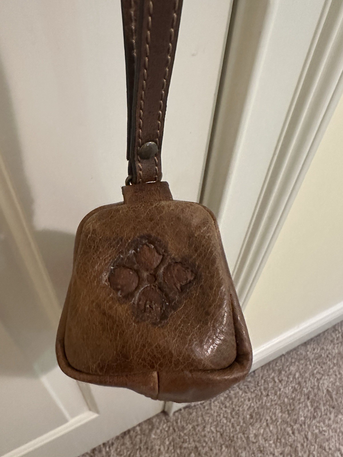 Patricia Nash Oblong Western Italian Leather Zipper Boho Wristlet Bag