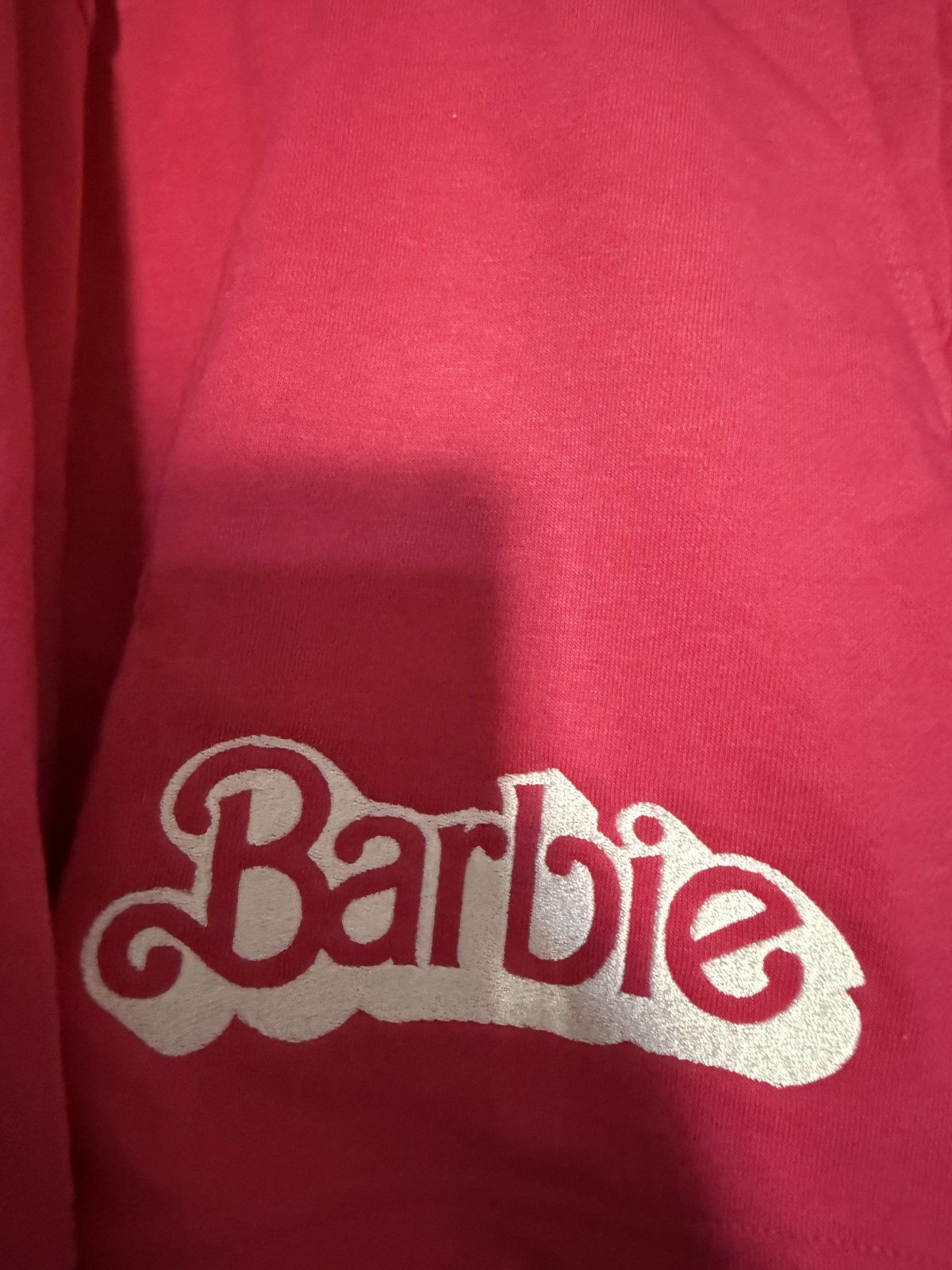 Primark Barbie Pink Lounge Set Sweatshirt Jumper Sweater Shorts Size L
