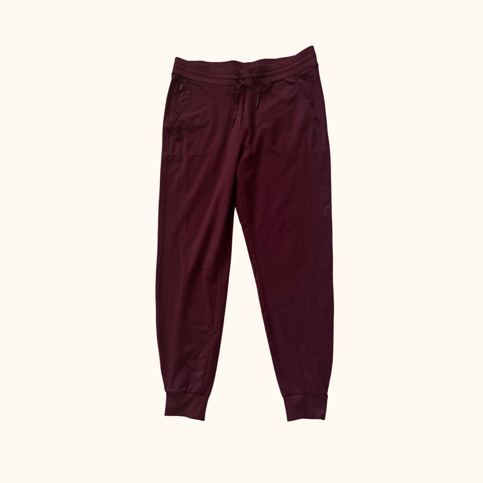 Zella Burgandy Activeware Pants Women’s Size XS Zip Pockets Elastic Waist