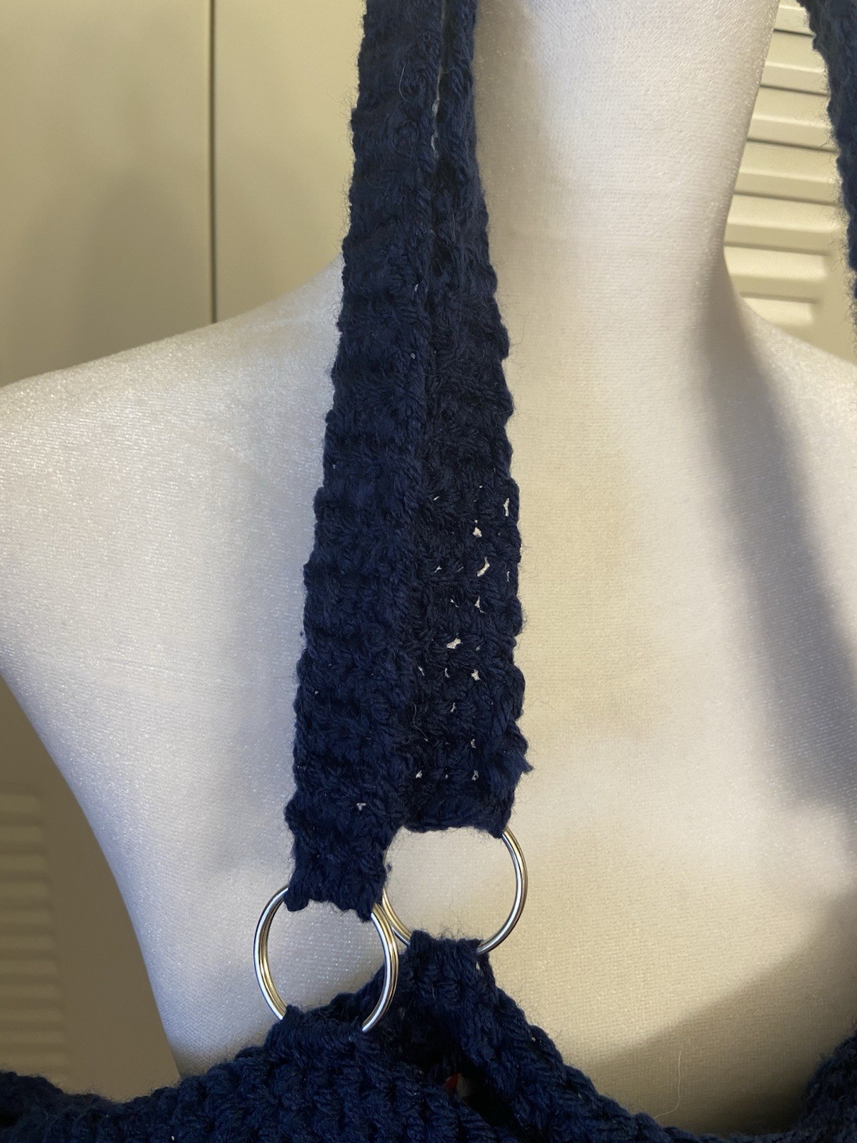 Handmade Crochet Red, White,Blue farmer’s market and all around great lined tote