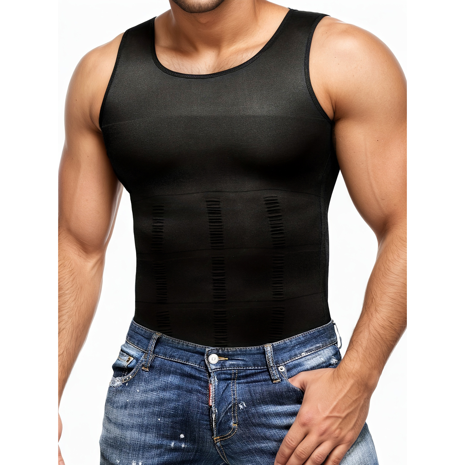Men Slimming Body Shaper Chest Tummy Compression Shirt Fajas hombre Shapewear