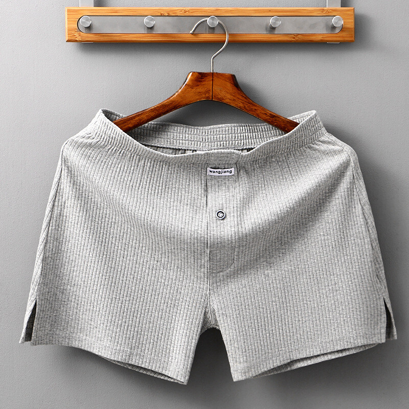 Mens Cotton Underwear Loose Boxers Shorts Cotton Soft Arrow Pants Open Flying