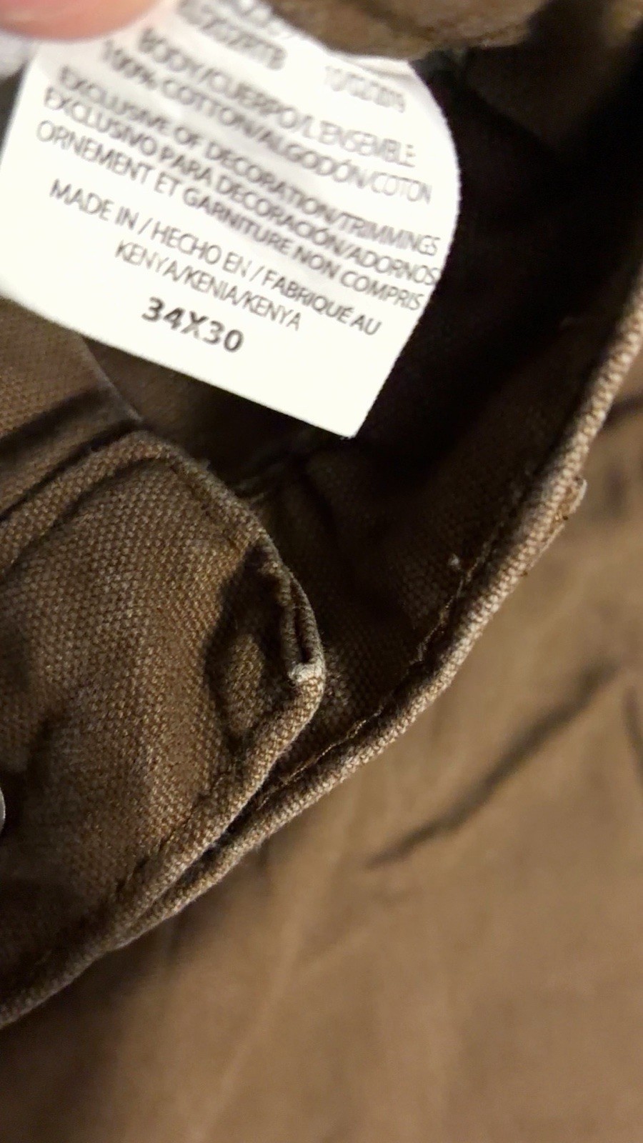 Dickies Men’s Construction Work Pants 34×30 Brown Cotton Canvas