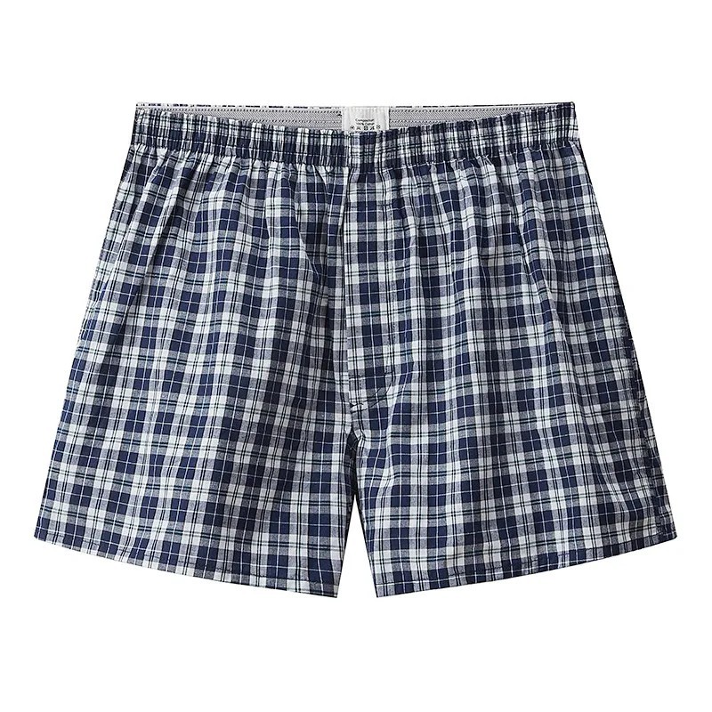 Men’s Flannel Pajama Shorts Cotton Plaid Shorts Sleep Lounge Pockets Drawstrings