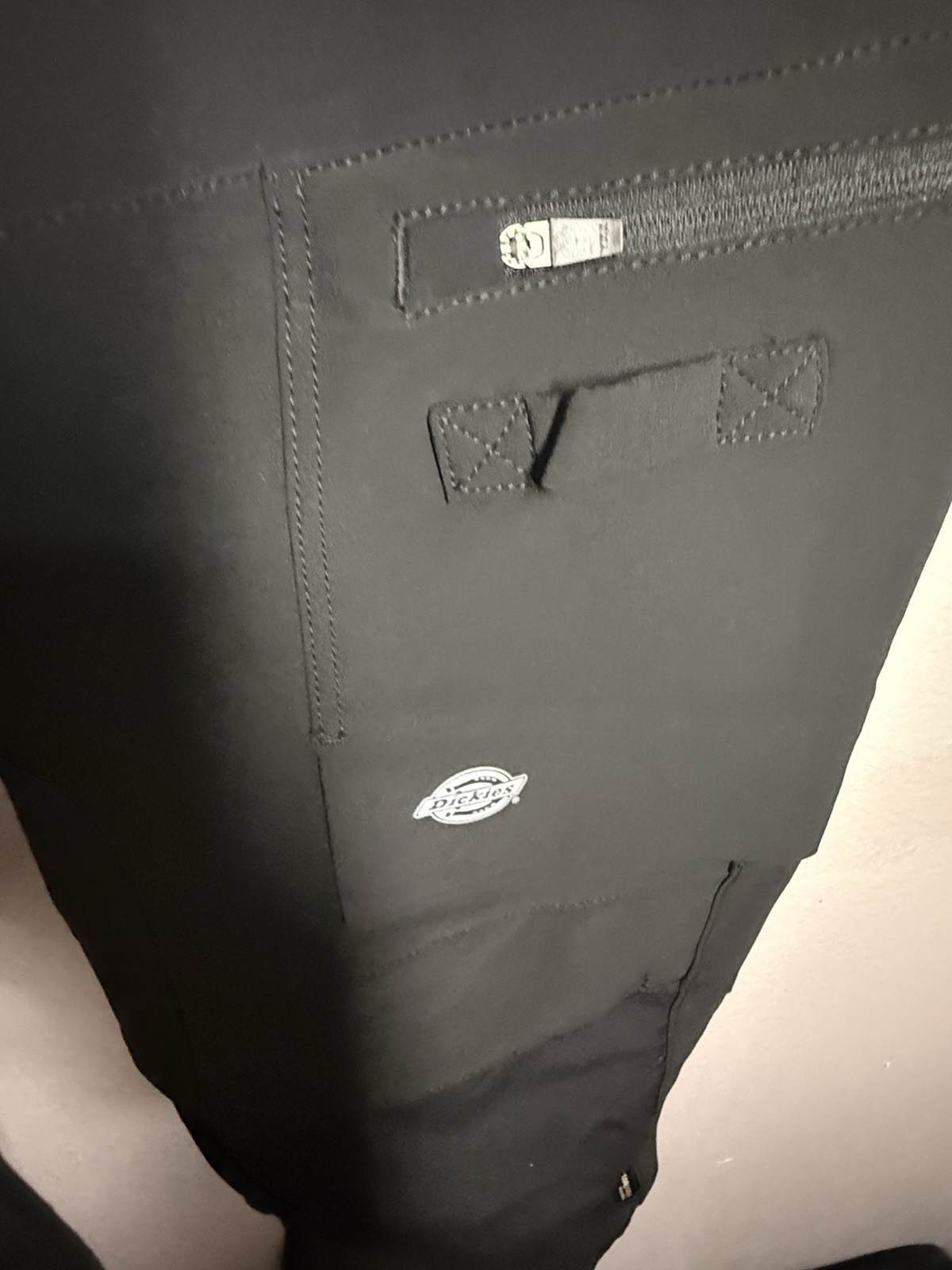 Dickies Men’s Tech 4-Way Stretch Pants Men’s 38×32 Black TR4020 Zip Pockets Logo