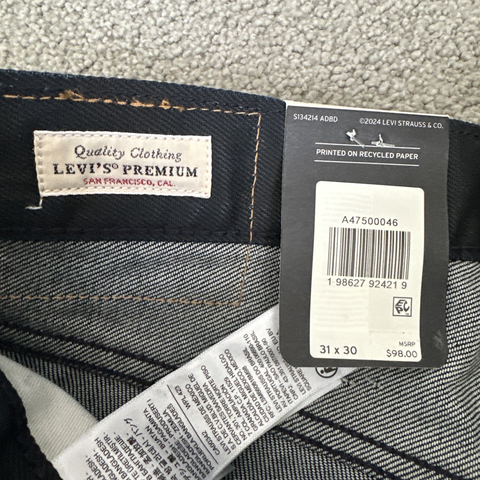 Levi’s Premium Men’s 578 Baggy Denim Jeans Tag Sz. 31Wx30 Measured 31X28 See Des