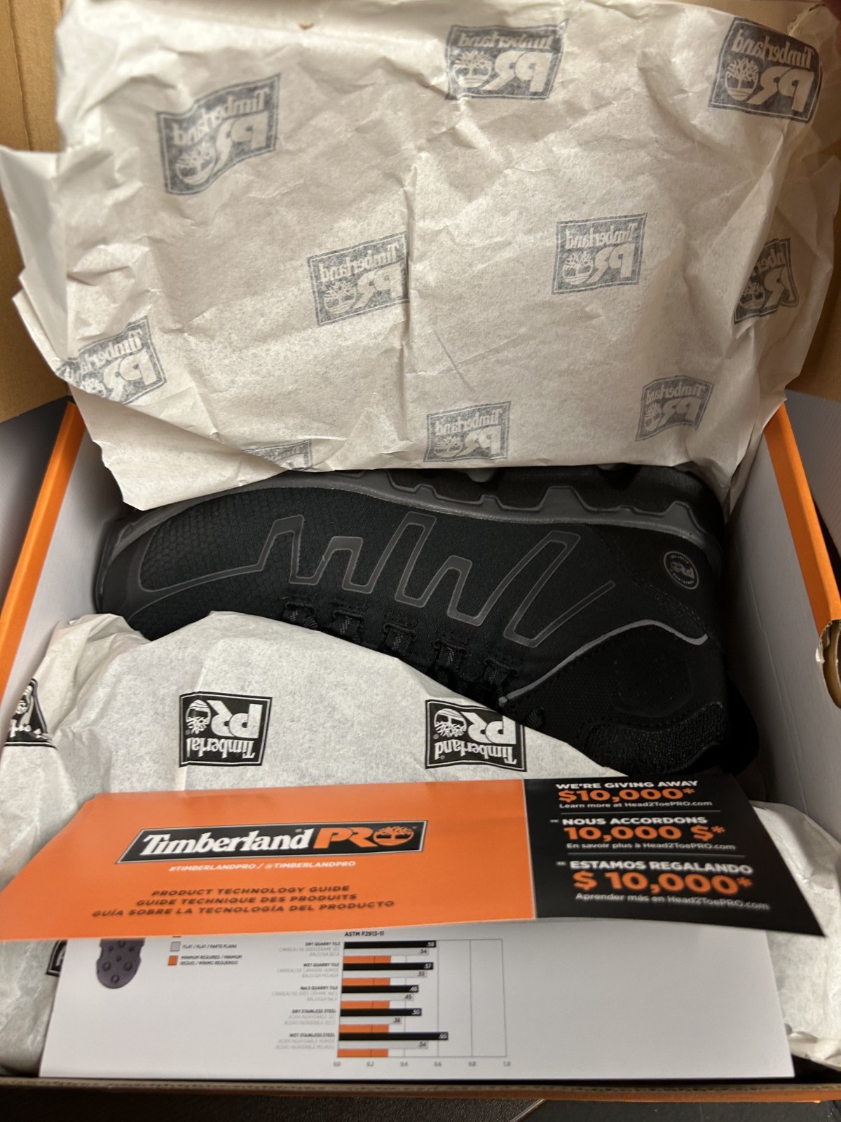 Timberland Powertrain Alloy Toe | ‘9’ (Men’s) E – Wide *NEW* Black Ripstop Nylon