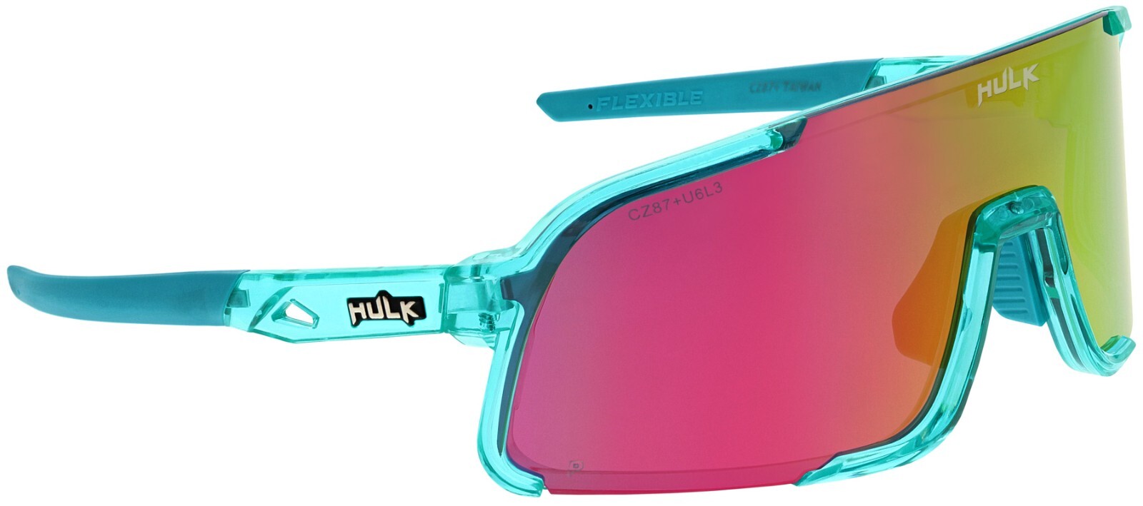 MCR HK45PZP Hulk Coral Glow Frame Safety Glasses Polarized Pink Mirror Lens
