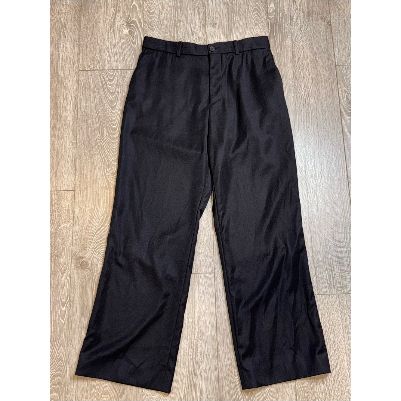 Balenciaga 100% Wool Womens Wide-Leg Trousers Quiet Luxury Relaxed Fit