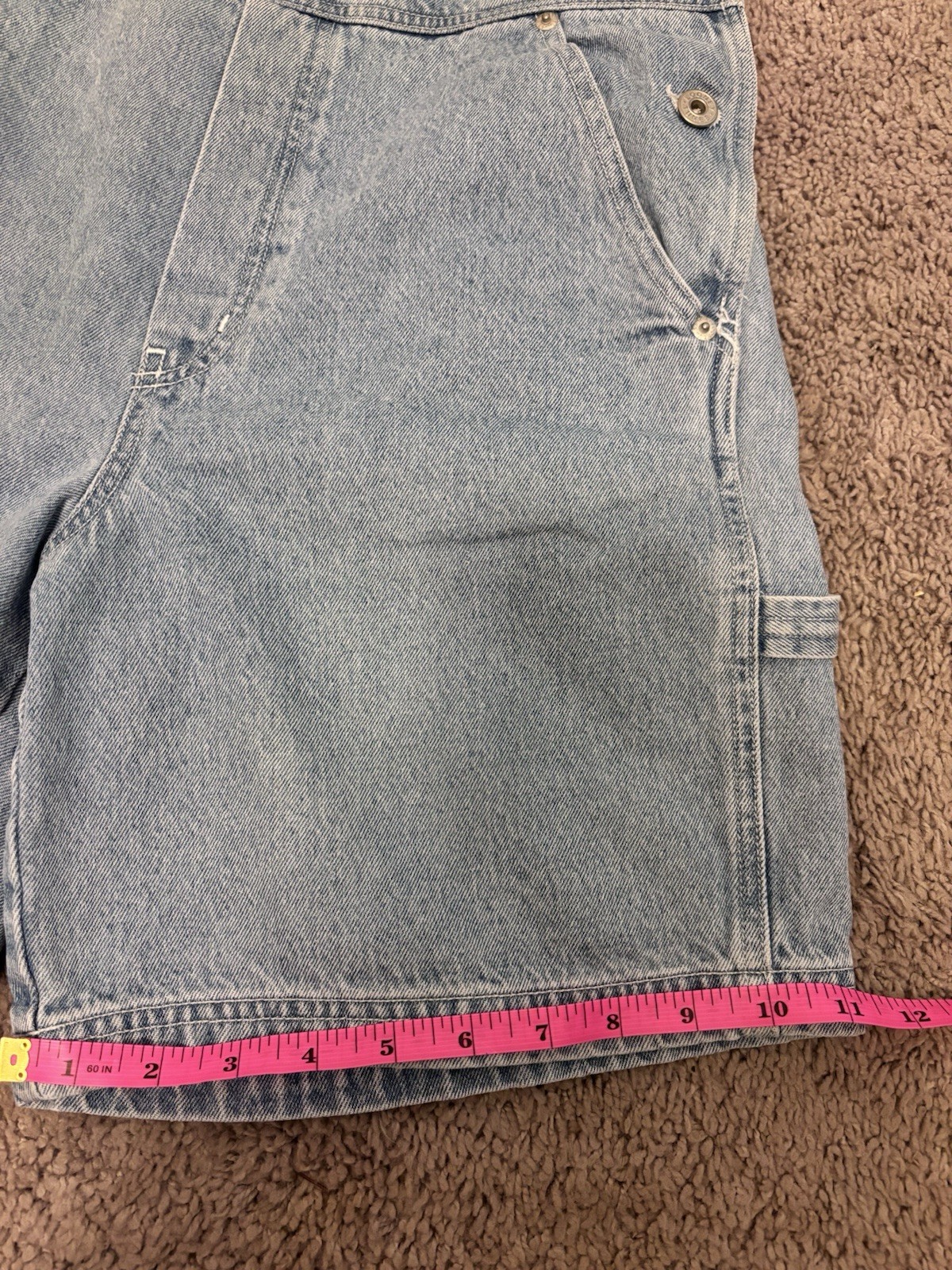 Warner Bros. Looney Tunes Denim Overall Romper Embroidered Blue Women’s S