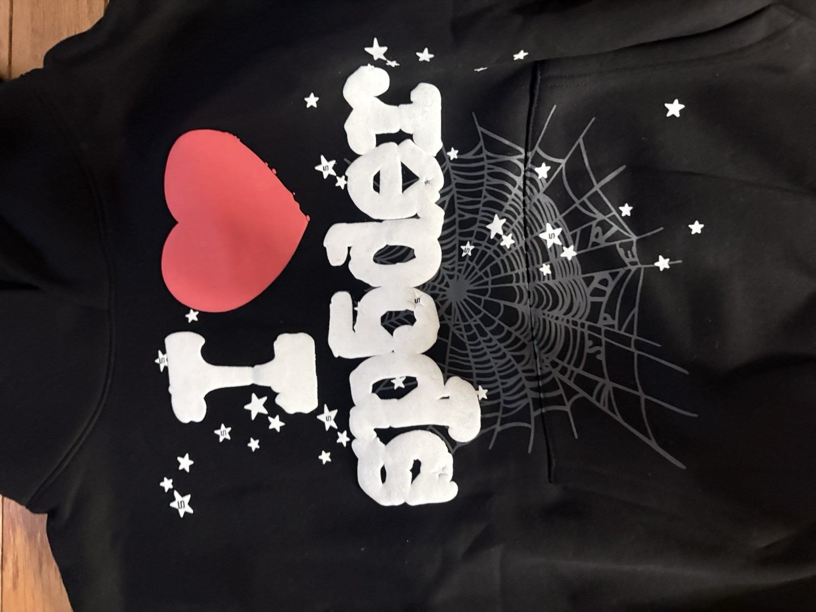 Sp5der Men’s M Black Pullover Hoodie Graphic Print Spider Theme Long Sleeve