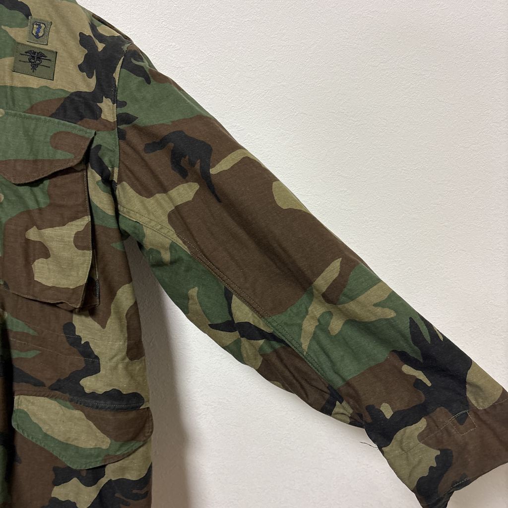 【US ARMY】 86年納入 米軍 実物 M-65 ウッドランドカモ フィールドジャケット S-3672