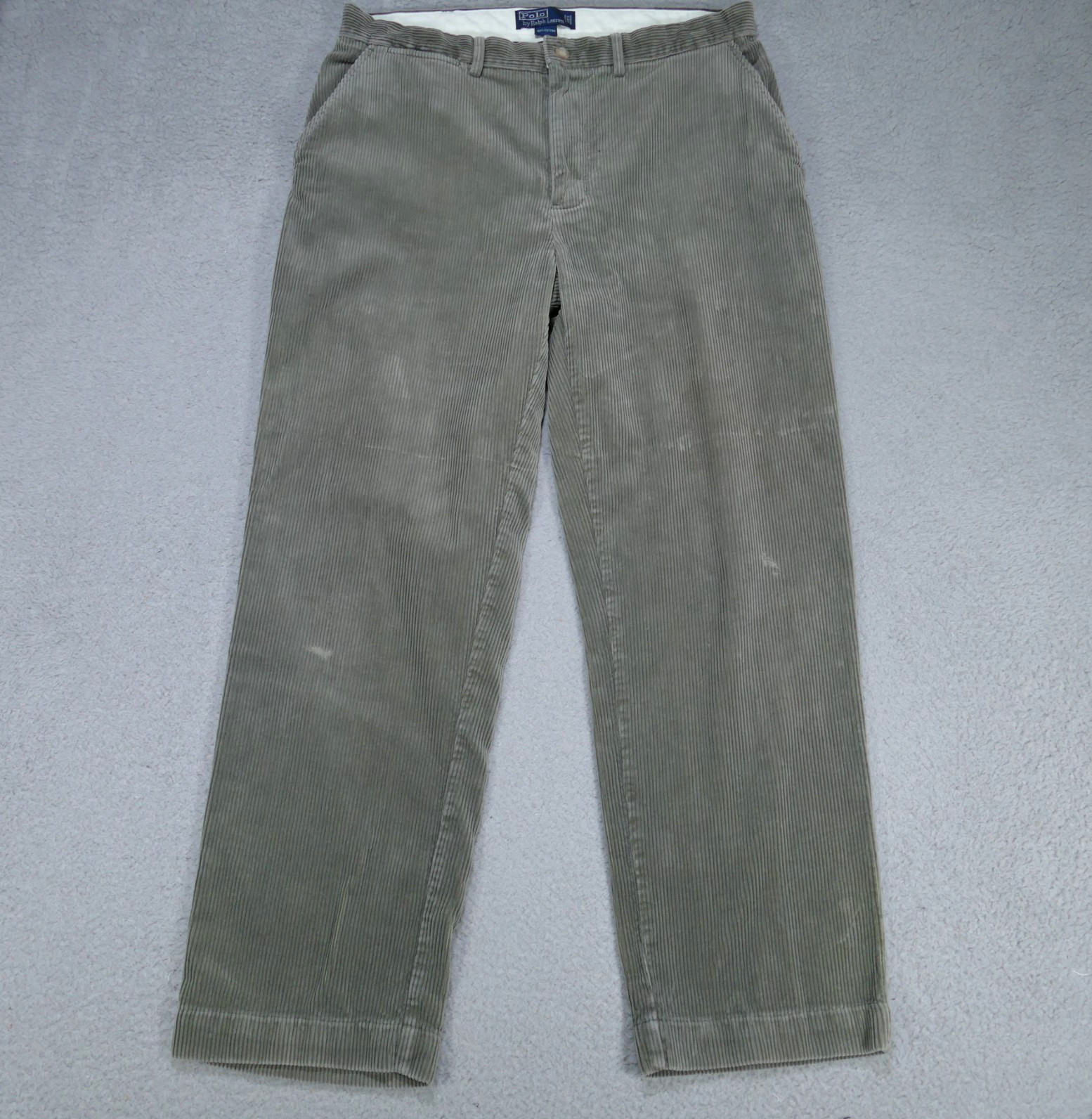 Vintage Polo Ralph Lauren Mens Corduroy Pants 34×29 Light Green **Flaw**