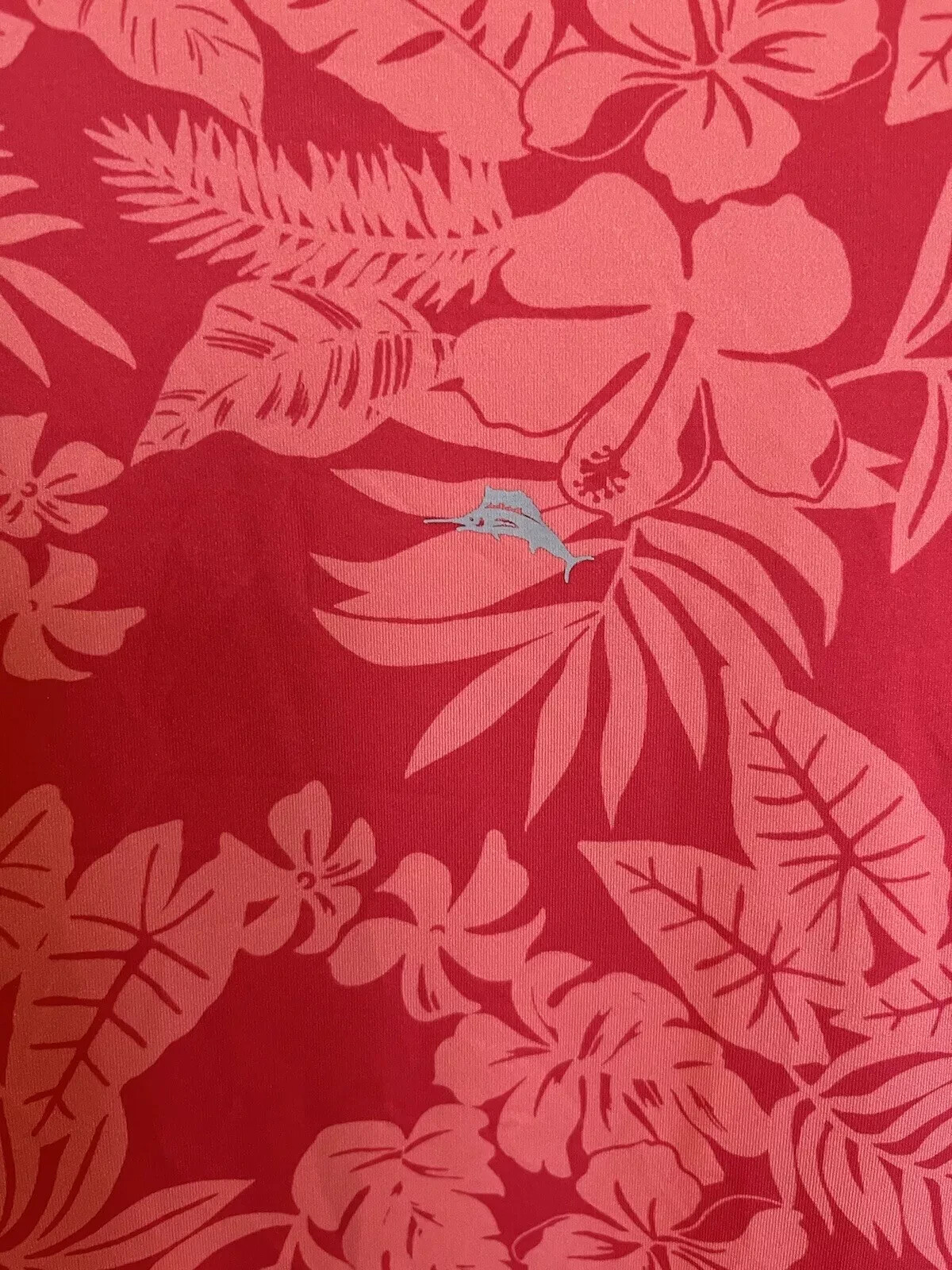 Tommy Bahama Mesh Tech Crew Neck T-Shirts Size S $37 Red Tropic Print