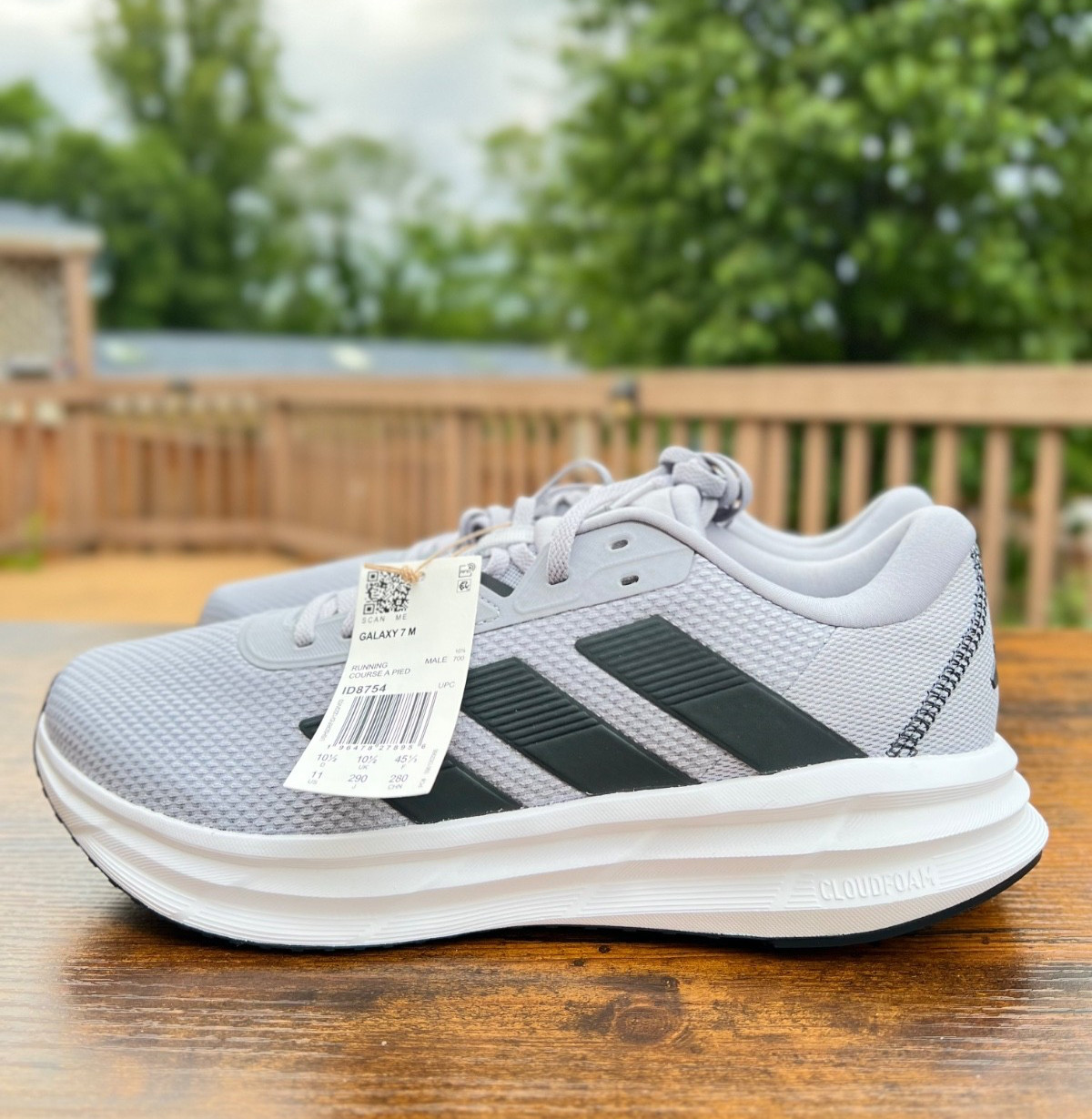 Adidas Galaxy 7 Halo Silver Carbon Men’s Size 11 Running Shoes ID8754