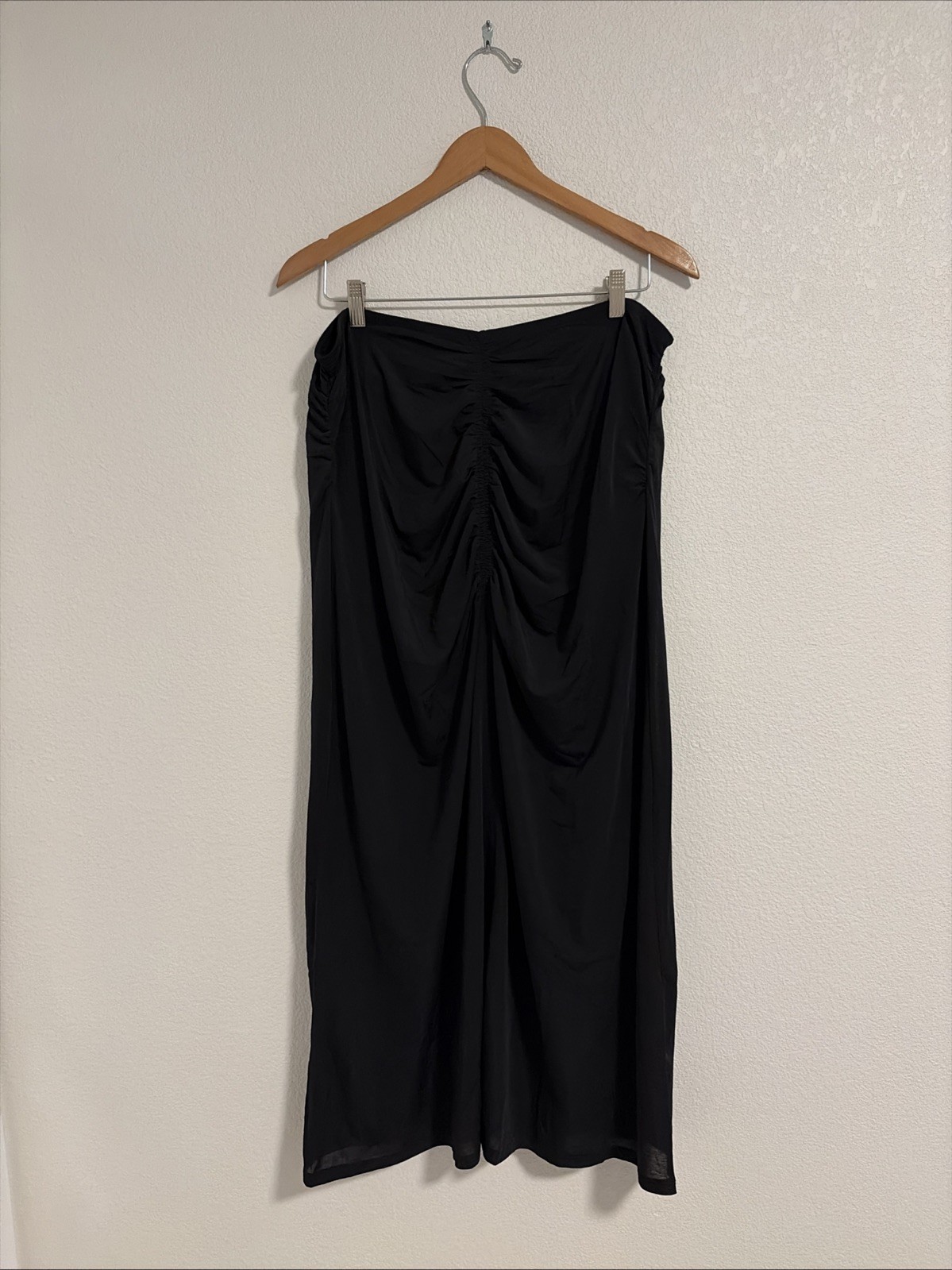 NWT House of Harlow 1960 Womens Size XL Black Maxi Elastic Ruche Skirt Y2K