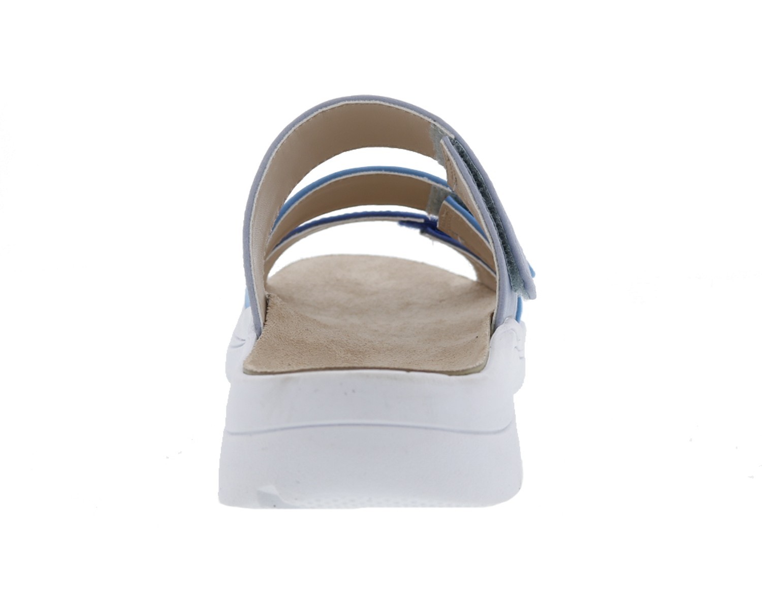 DREW SAWYER BLUE MULTI COLOR ADJUSTABLE SLIDE SANDAL WITH REMOVABLE INSOLE 6.5 W