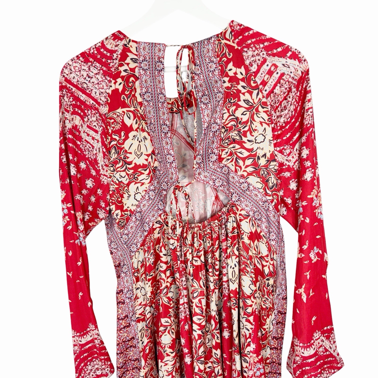 Free People Stevie Printed Tunic Mini Dress Red ob1252142