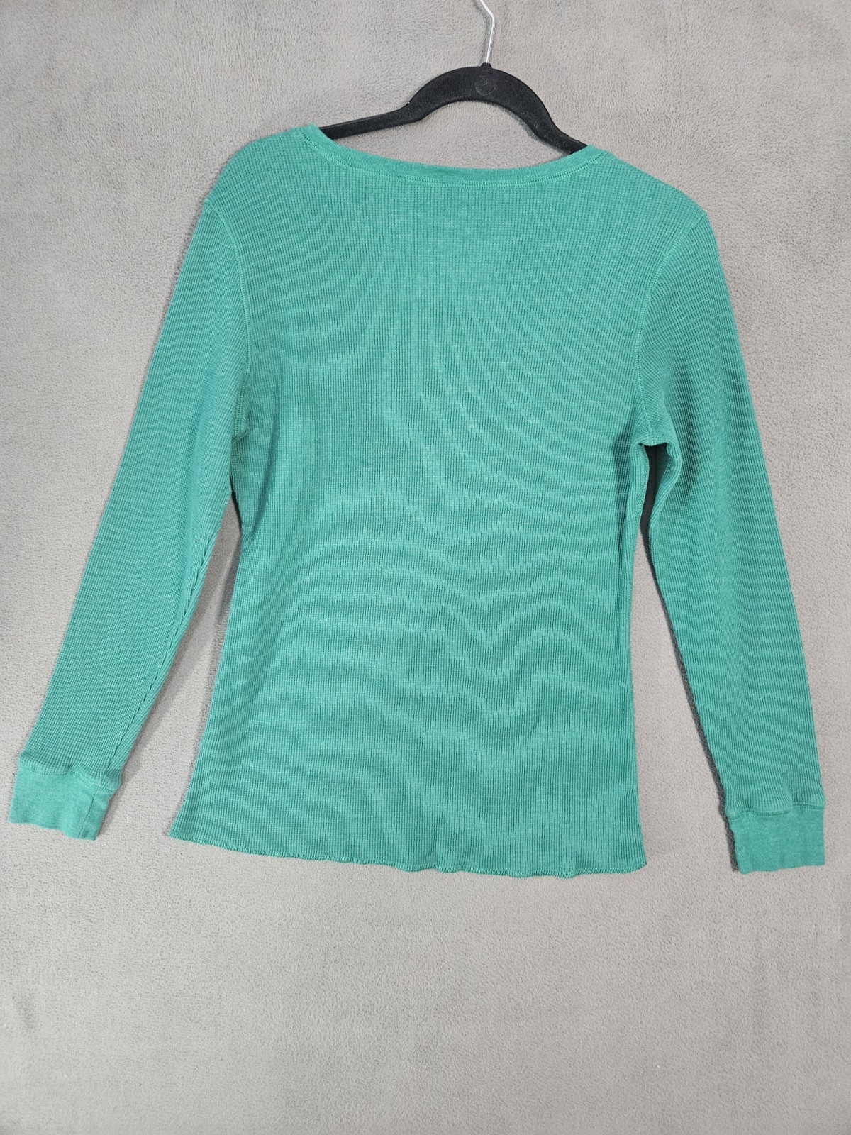 Natural Reflections Medium Thermal Shirt Waffle Knit Long Sleeve Kelly Green