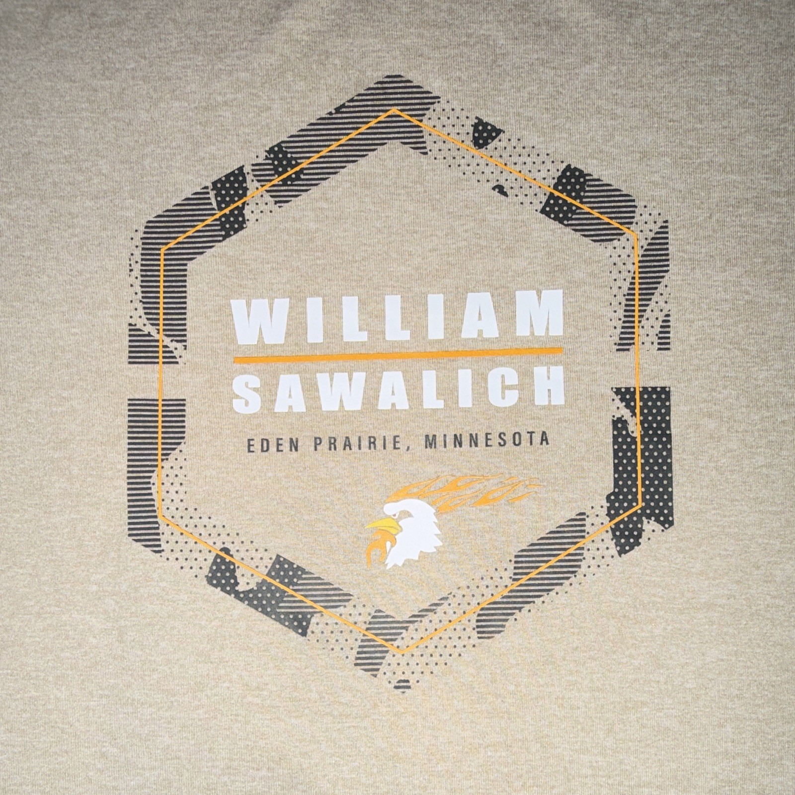 UNRL Beige Graphic Logo Knit Short Sleeve Crew Neck T-Shirt L