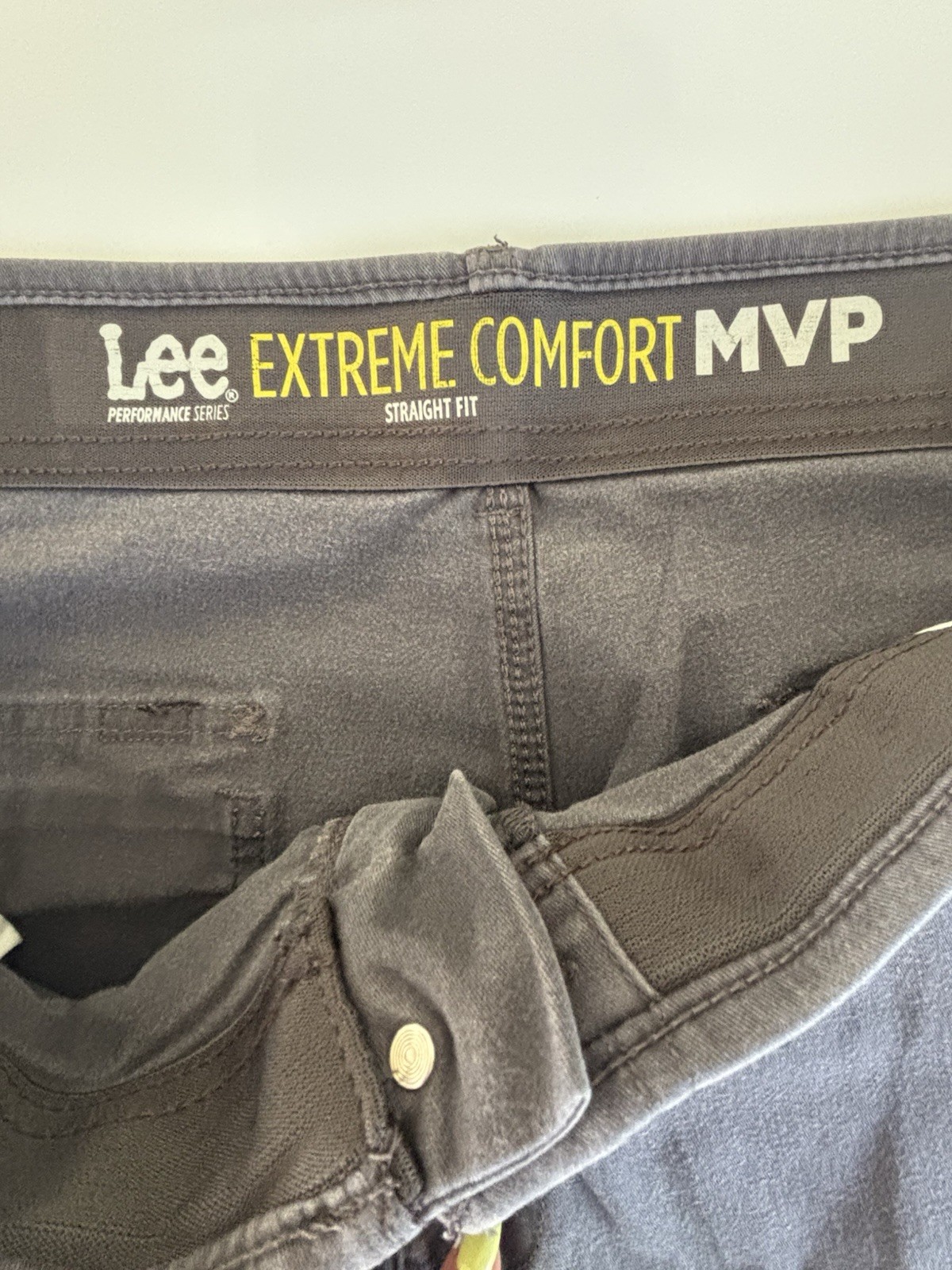 Lee Extreme Comfort Straight Fit Gray Cargo Pants 40W Stretch Canvas Pockets