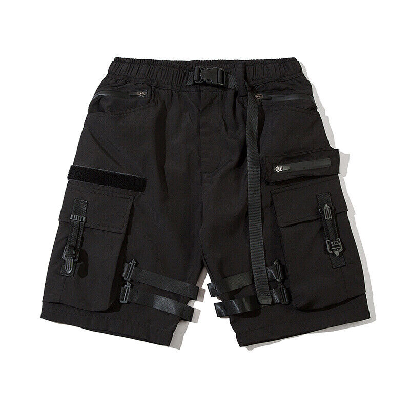 Niepce Matte Black Classic Techwear Streetwear Casual Cargo Shorts
