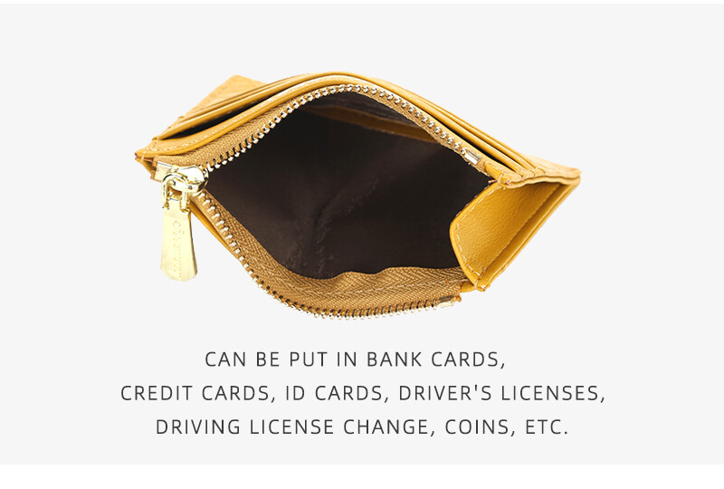 Womens Small Slim Credit Card Holder Mini Front Pocket Wallet Zipper Coin Purse
