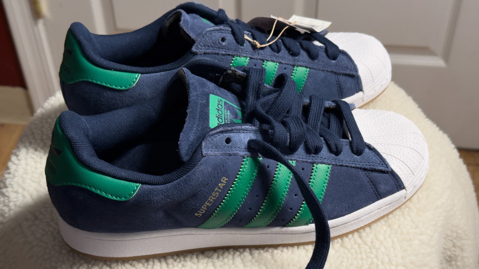 NEW adidas Superstar Adv Men’s US 12 Collegiate Navy / Green Originals JQ2098