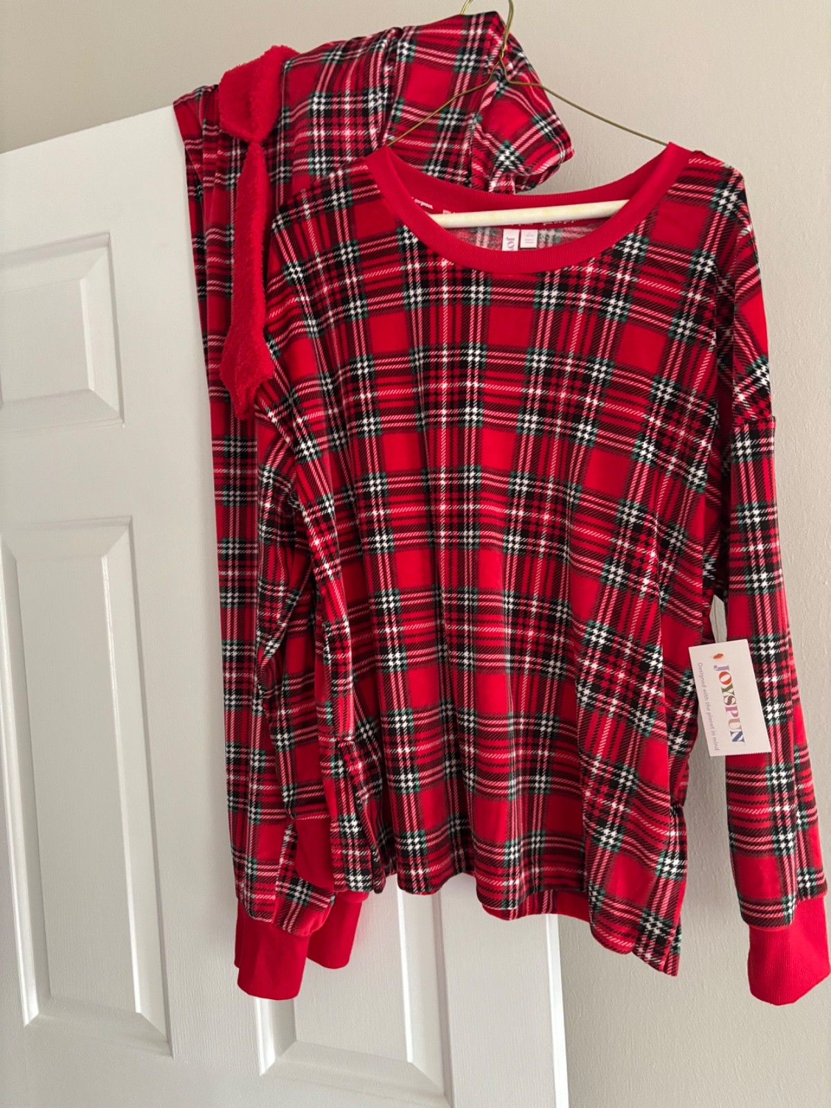 JOYSPUN pajama set ❤️ NWT womens L red plaid
