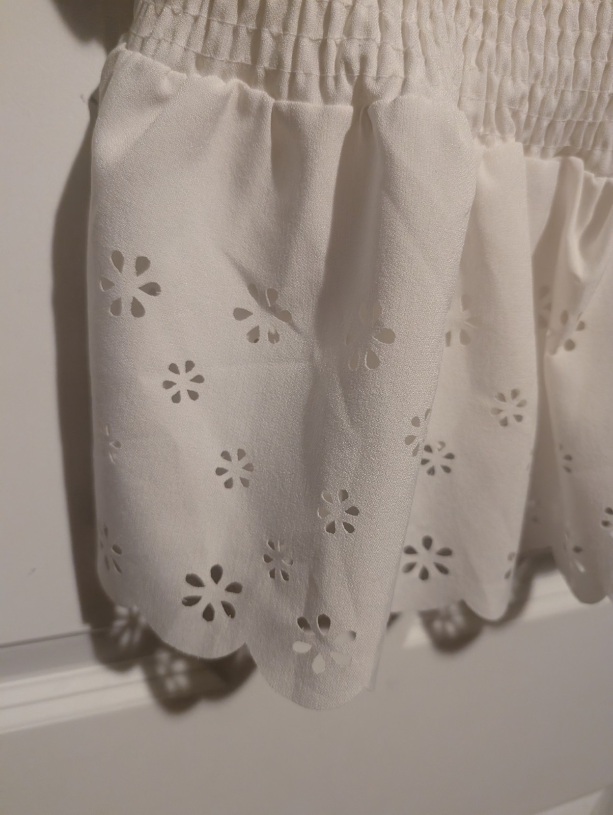 NWOT Phuc Le Suit Playboy Baby Top White Eyelet XS/S Y2k Stretch Waist Vacation