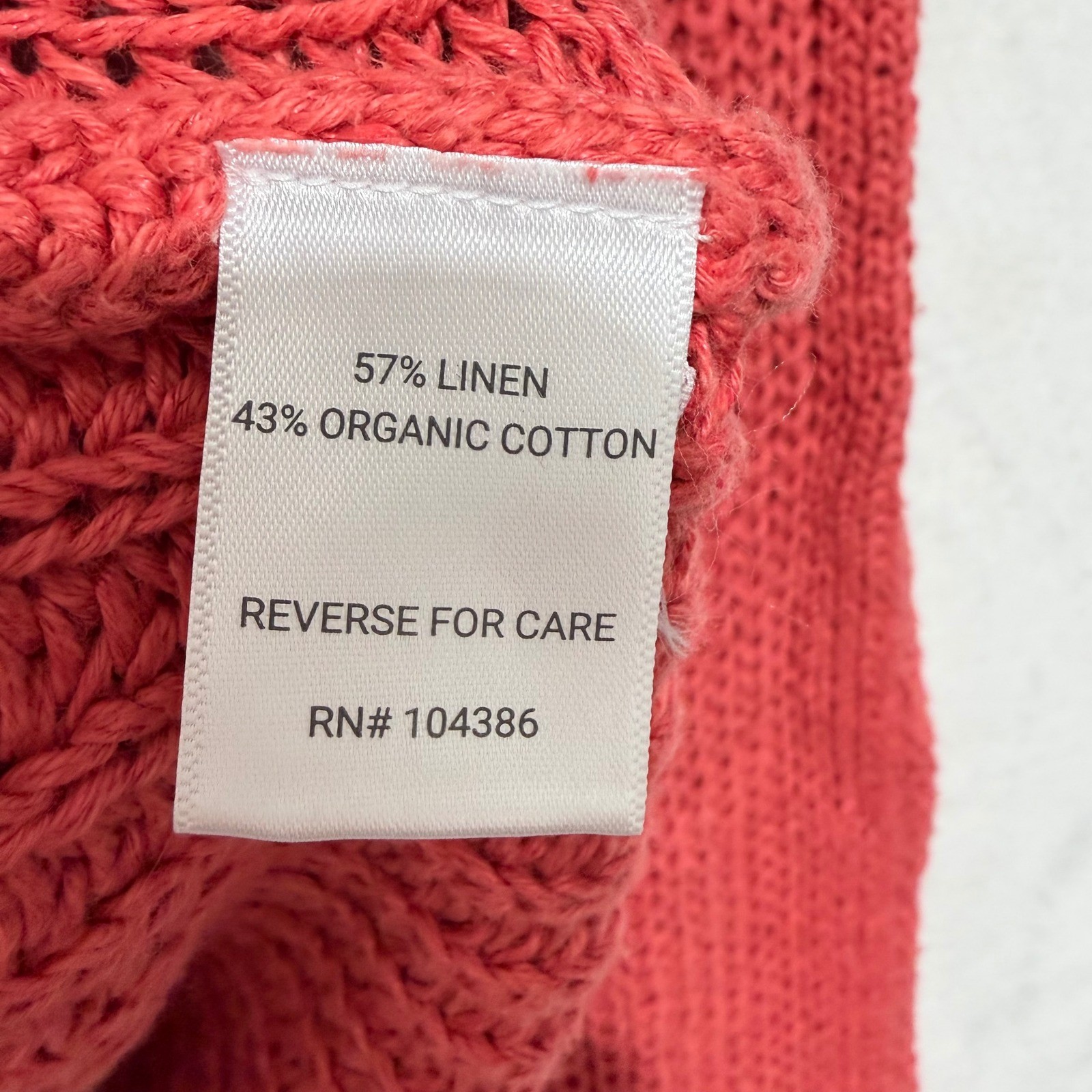 Garnet Hill Maren Cardigan Sweater Med Organic Cotton Linen Shaker Knit Collared