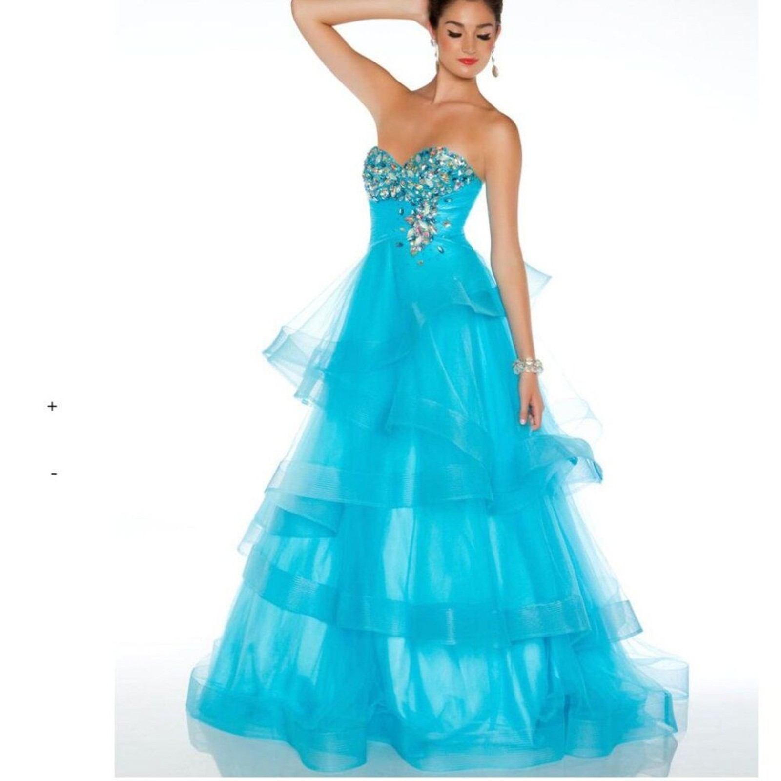 Mac Duggal Y2K Aqua formal ball gown 61405H